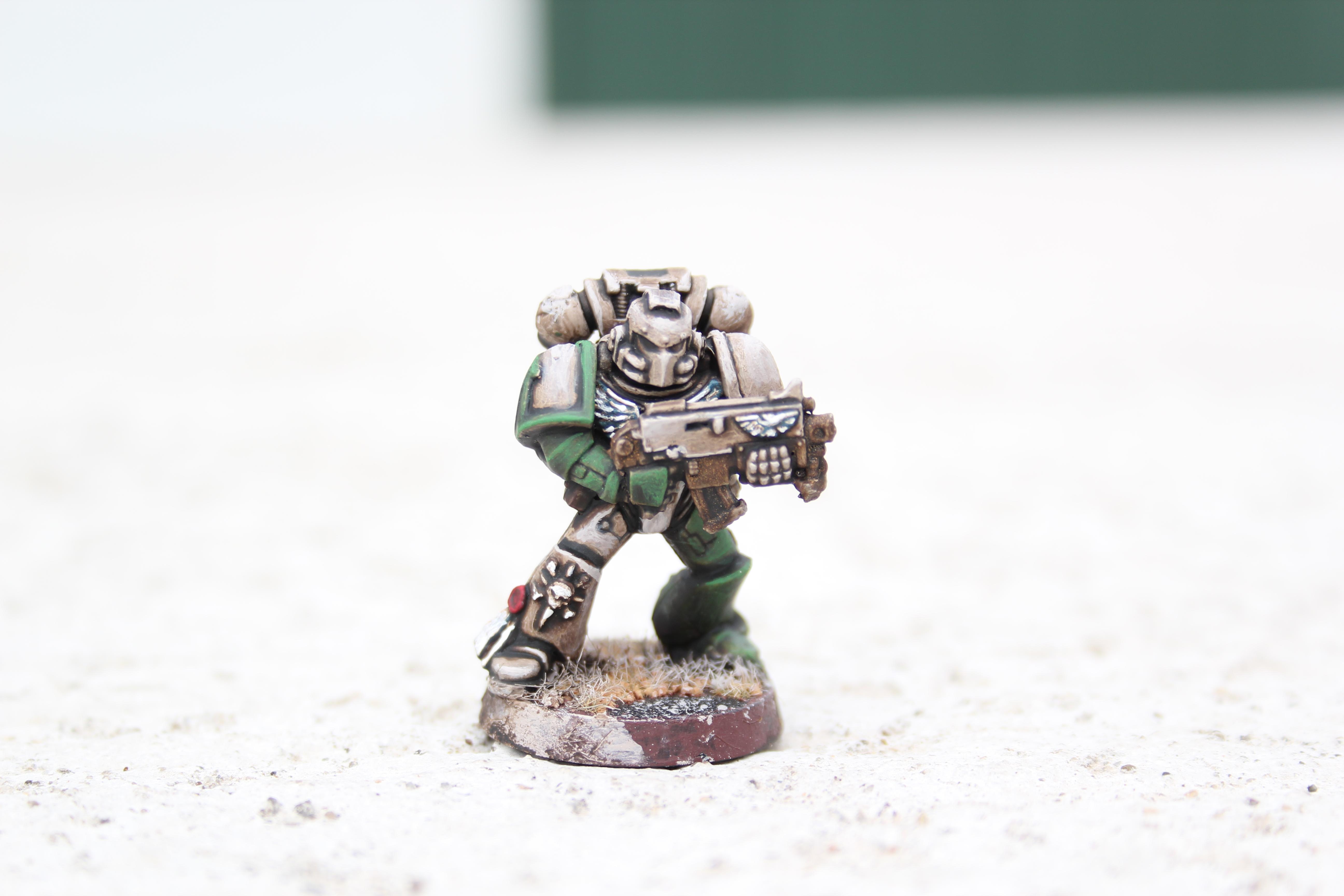 Gray, Green, Highlights, Space Marines, Test Scheme, Vanilla