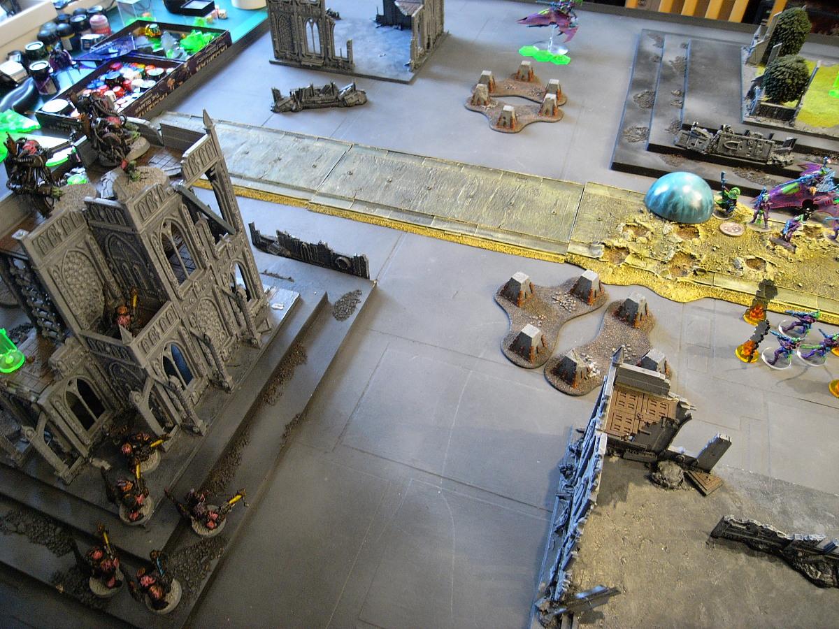 Battle Report, Dark, Eldar, Green, Panic, Purple, Terrain, Warhammer 40,000, Webway