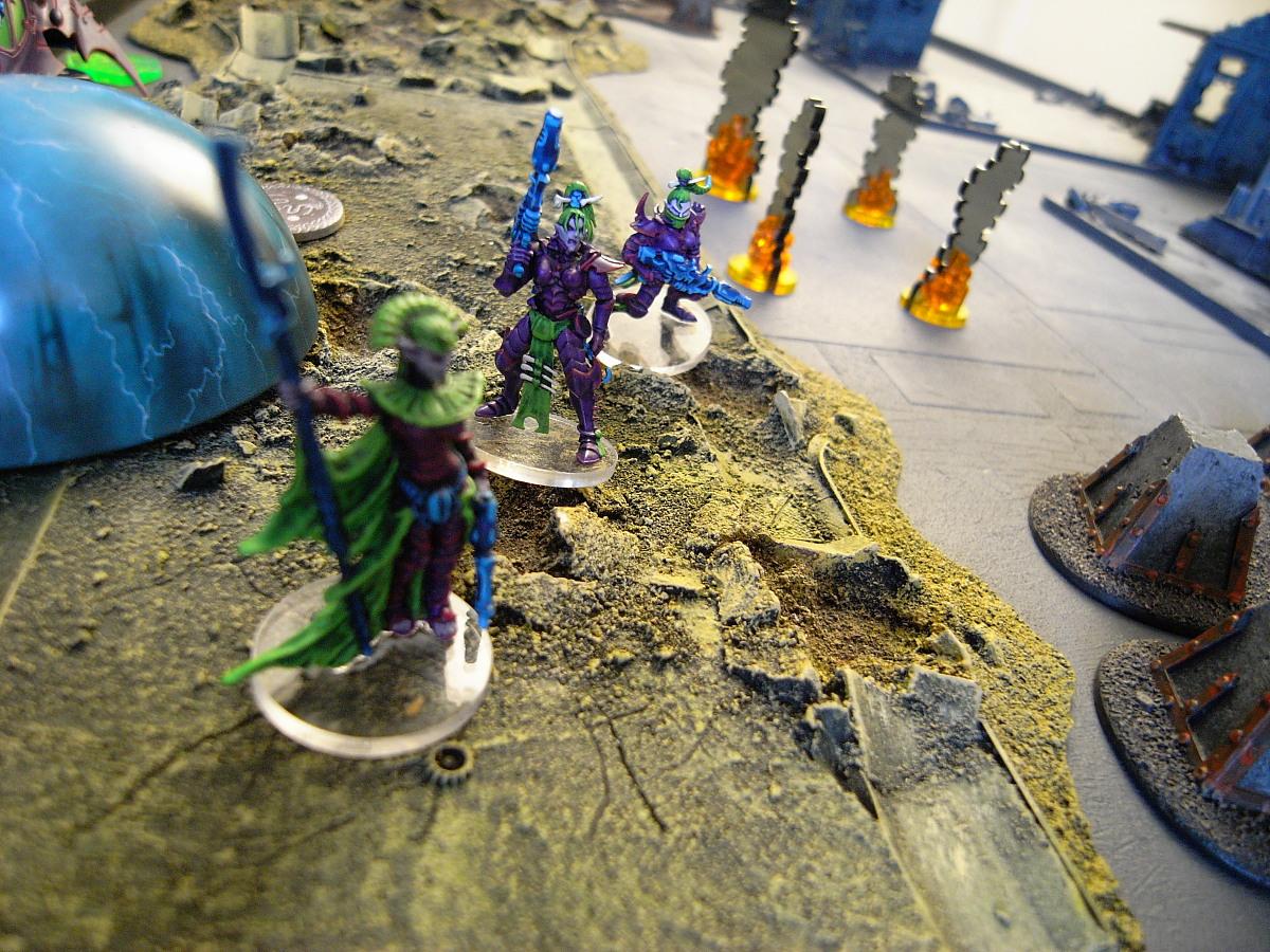 Battle Report, Dark, Eldar, Green, Panic, Purple, Terrain, Warhammer 40,000, Webway