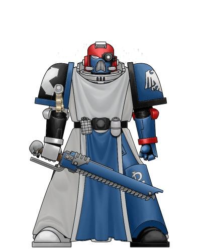 Chainsword, Paint Scheme, Sergeant, Space Marines, Test, Therobotlol, Warhammer 40,000
