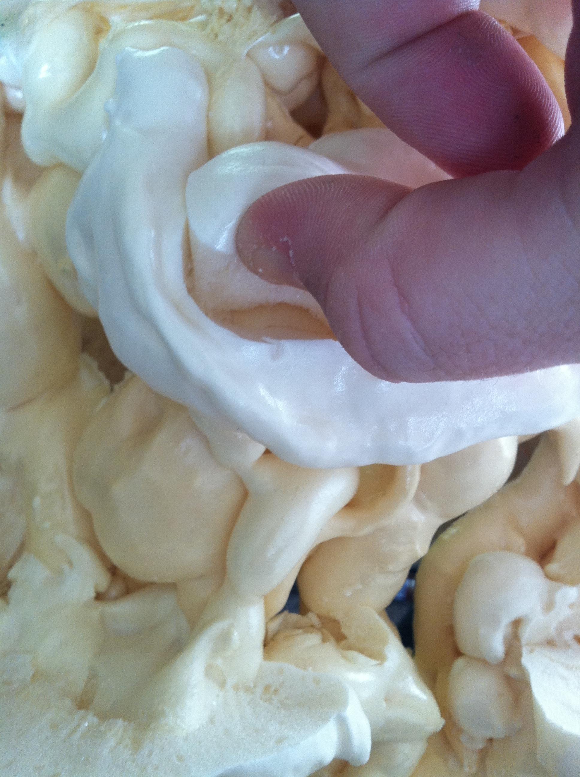 Peel back the chunk you carved