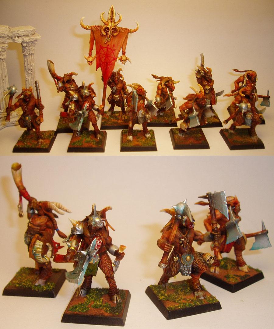 Airbrushed, Beastmen, Gor Herd, Two Fisted, Warhammer Fantasy