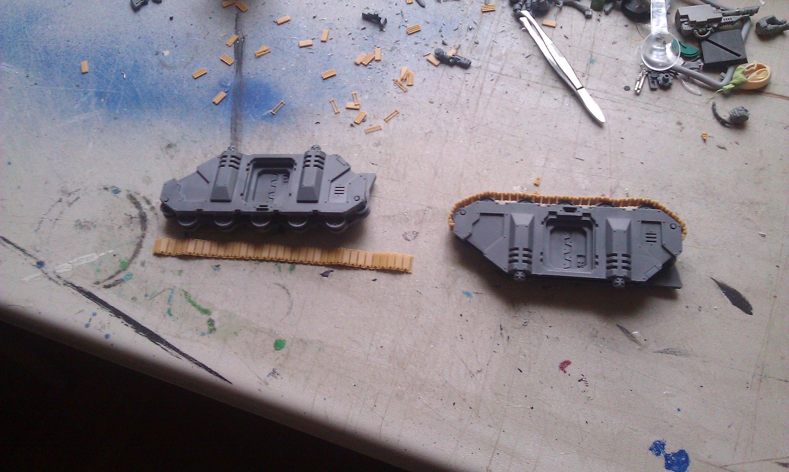 both tracks being fitted and glued into place