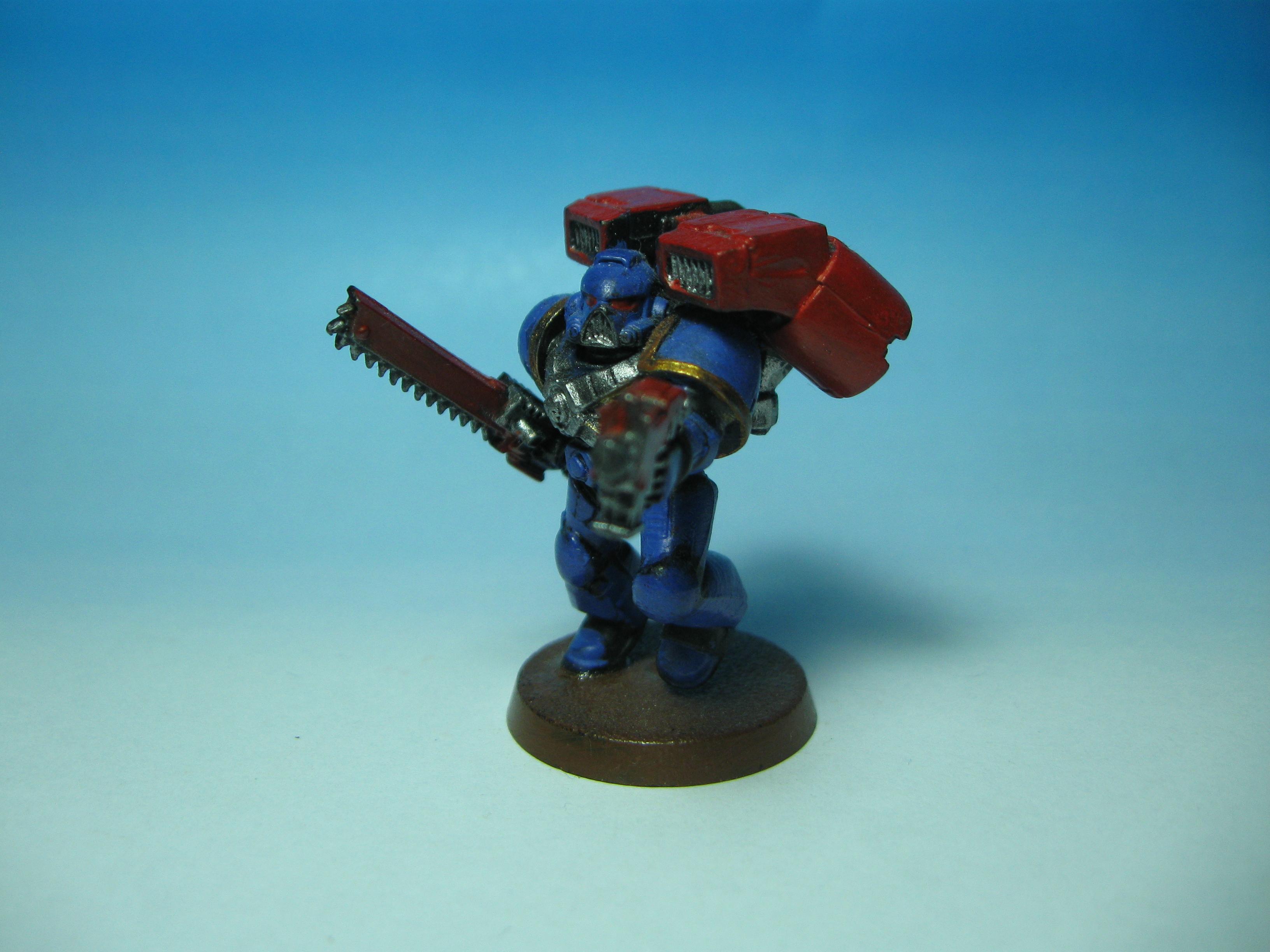 Ultramarine with Chainsword, Boltpistol and Jump Pack (Front View)