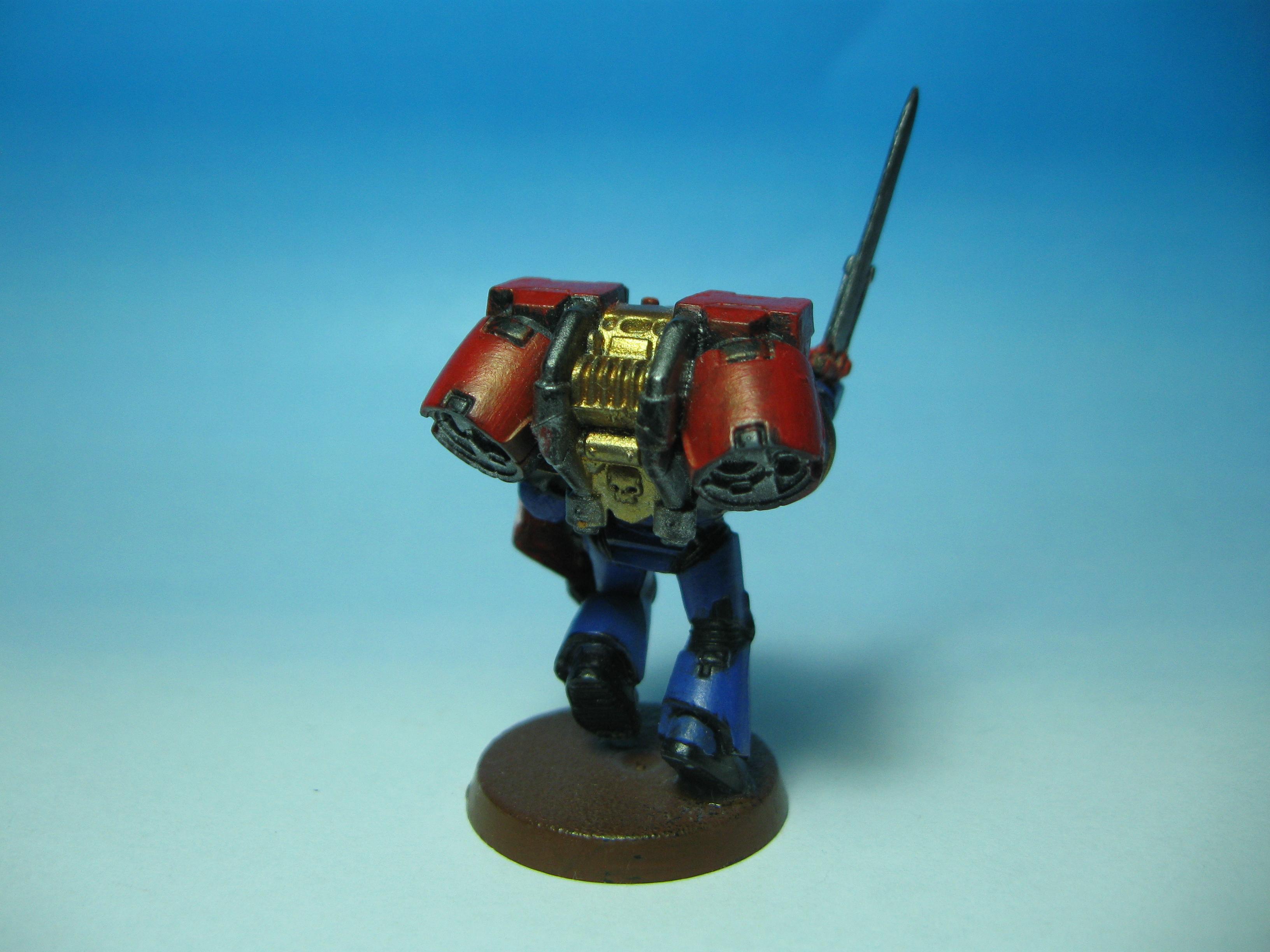 Ultramarine Captain with Power Sword, Storm Shield and Jump Pack (Back View)