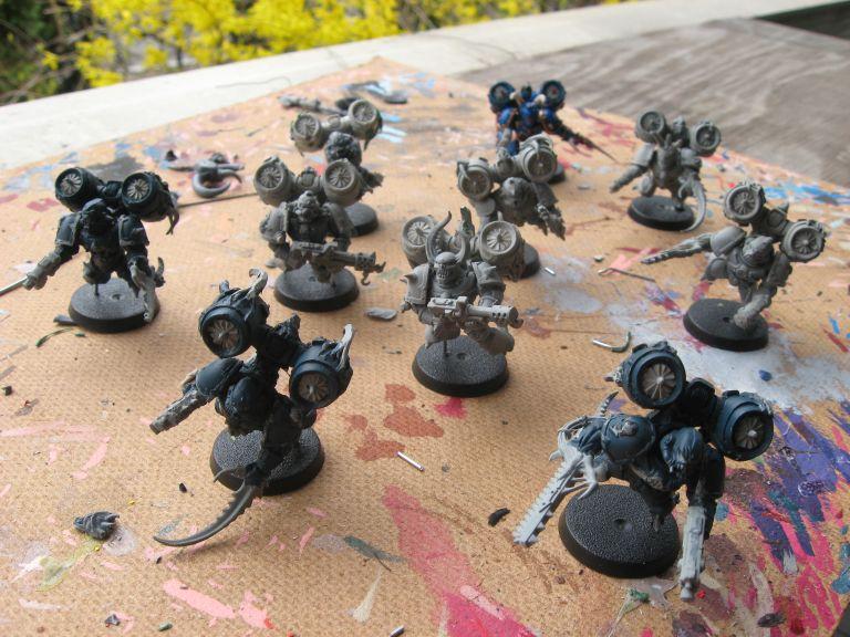 Chaos Space Marines, Conversion, Night Lords, Raptors, Work In Progress