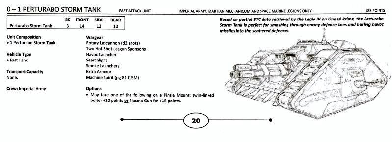 Tempus Fugitives' Perturabo storm tank