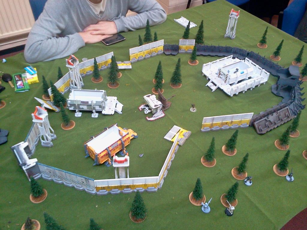 The compound. Troops are spread through the buildings. We did start with some surpressed weapon rules but forgot them after turn 1!