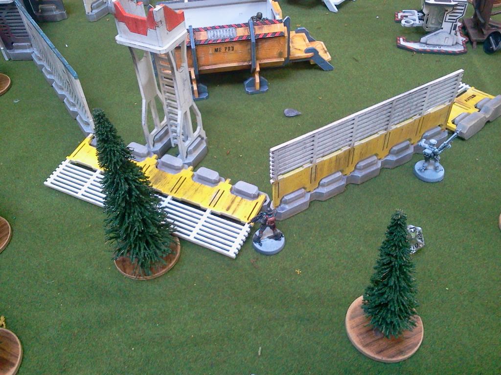 Kazak prepares to hop over the blown down fence 
