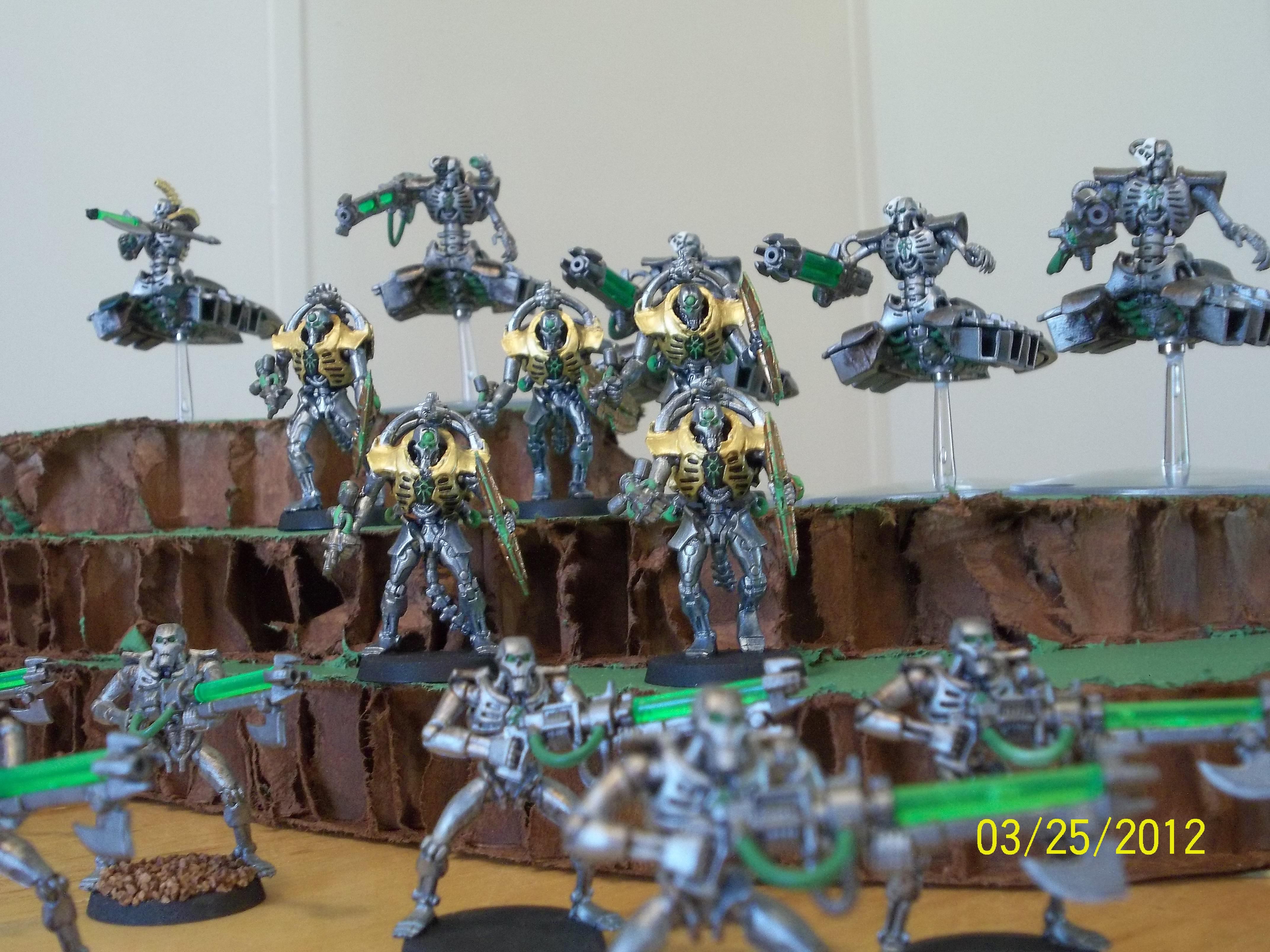 Destroyer, Gold, Metal, Necrons, Praetorians, Warriors