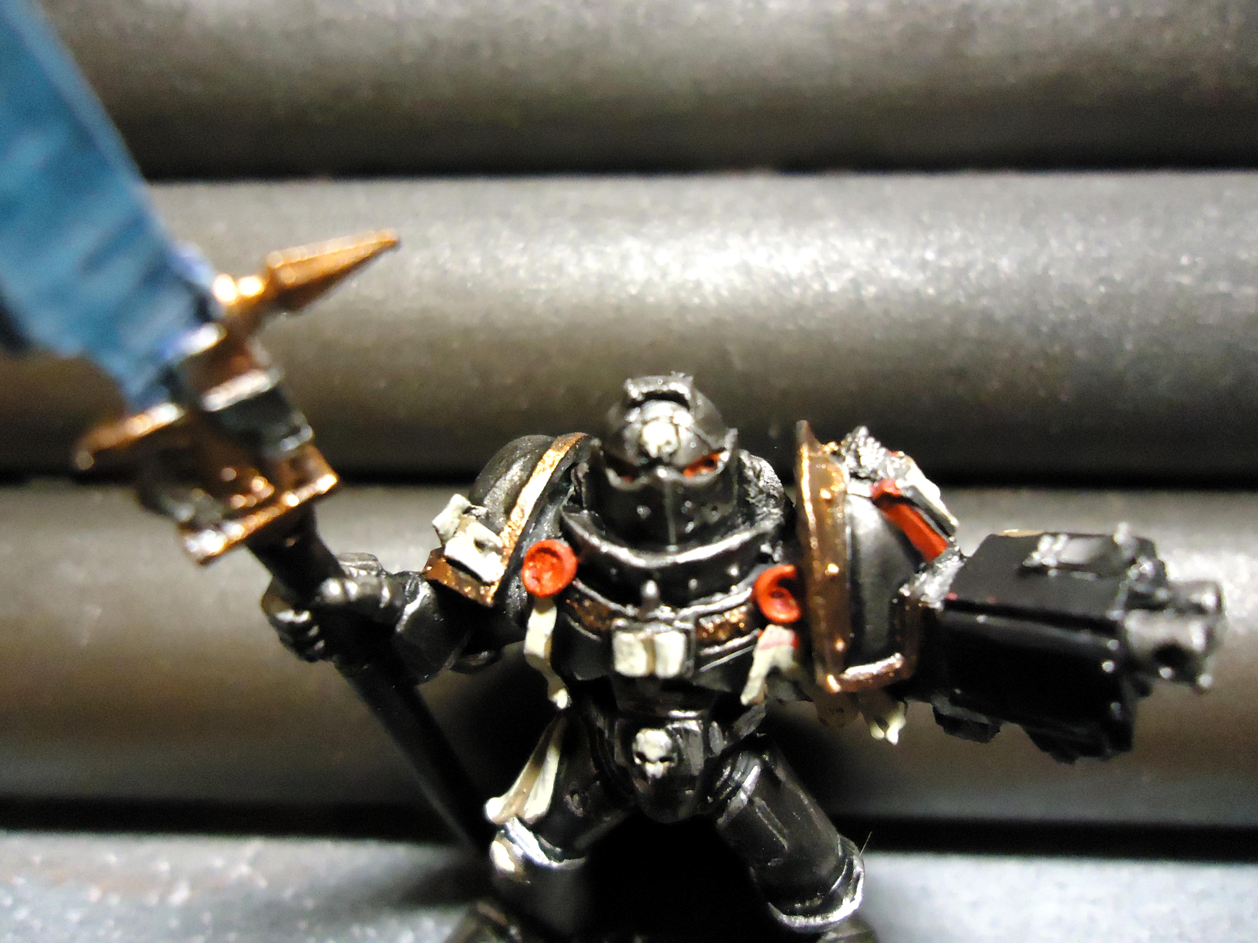 Grey Knights, grey knight in power armor close up