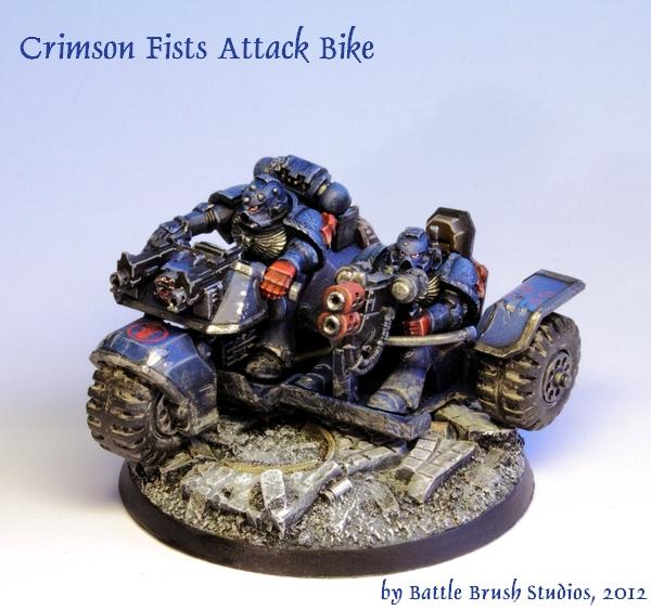 Attack Bike, Crimson Fists, Painting & Modelling, Space Marines, Warhammer 40,000