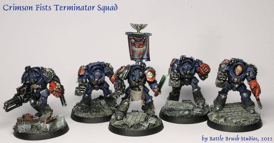 Crimson Fists, Space Marines, Terminator Armor, Warhammer 40,000