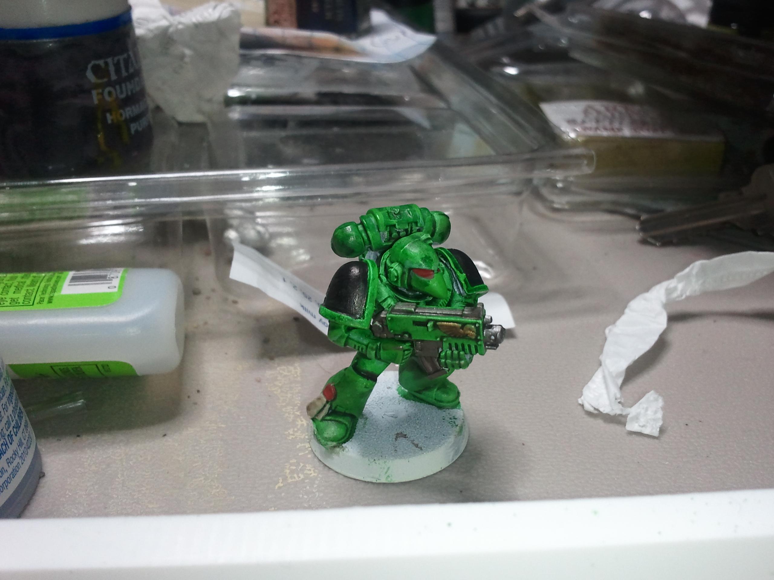 Green, Salamander, Space Marines, Work In Progress