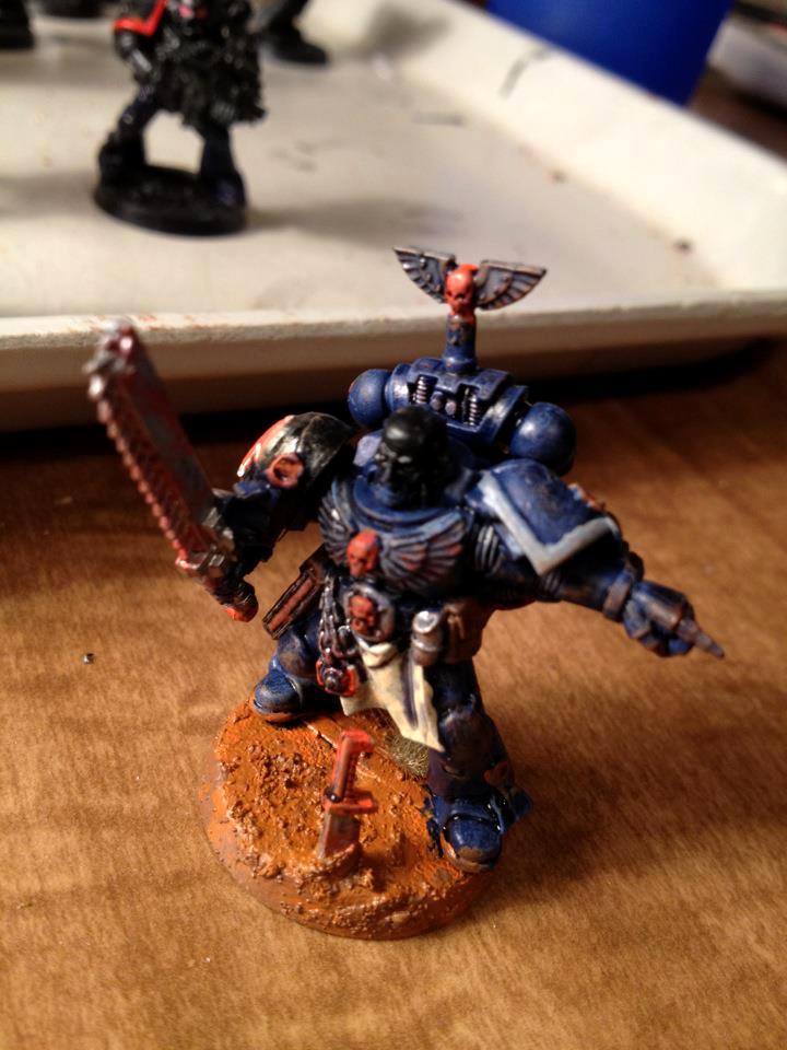 Blue, Chainsword, Chapter, Custom, Leader, Orange, Space, Space Marines, Squad, Tactical