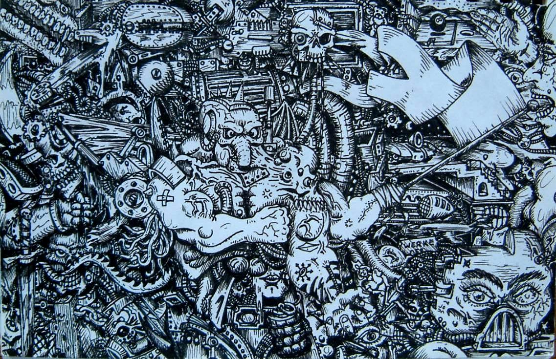 Artwork, Chaos, Drawing, Old, School, Style