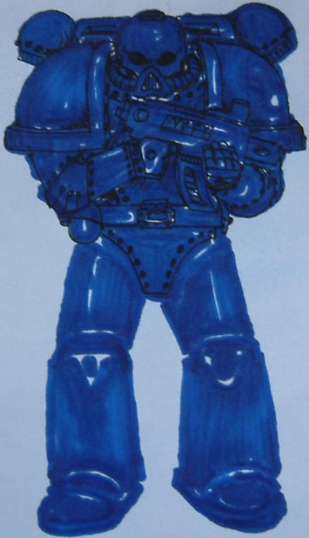 Artwork, Blue, Drawing, Old, School, Spacemarine, Style