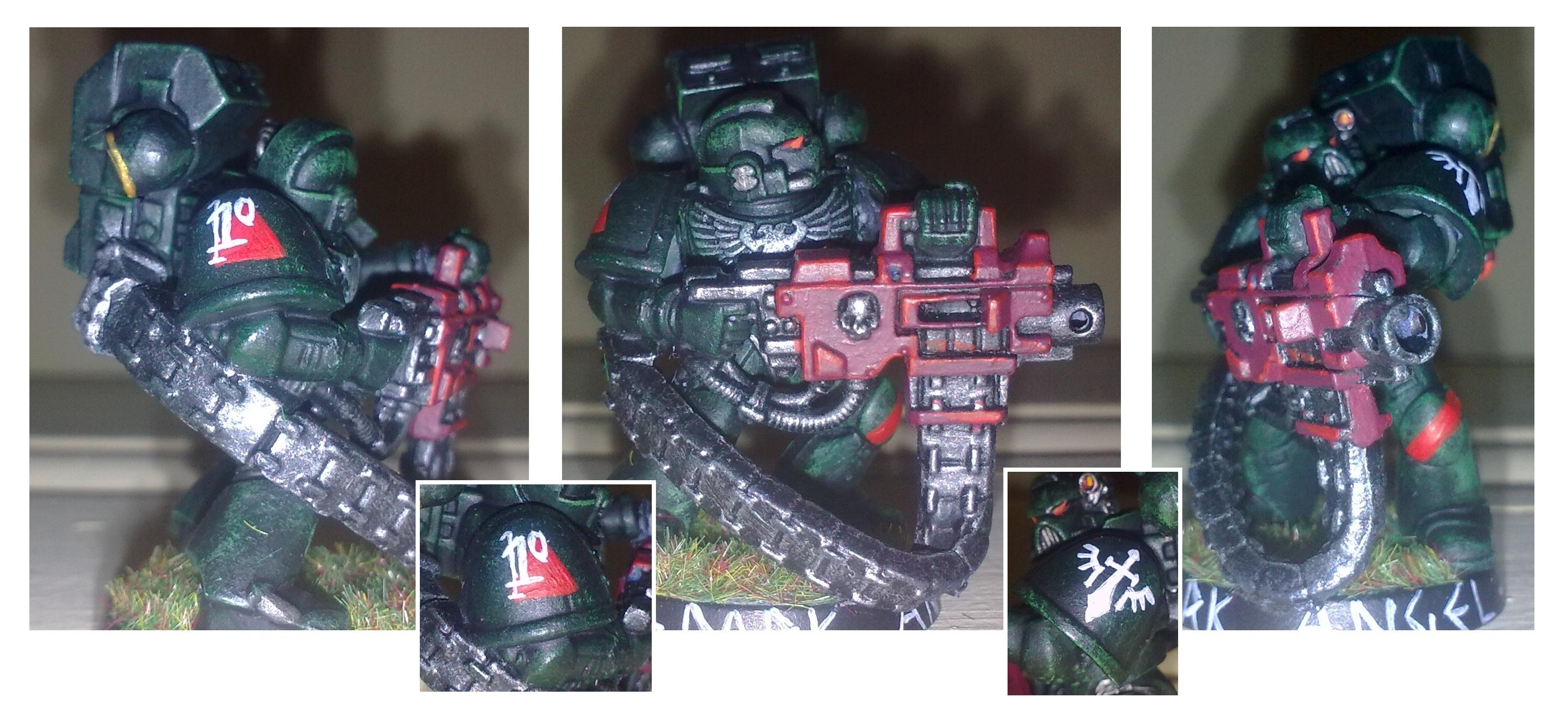 Astartes, Dark Angels, Green, Heavy Bolter, Imperial, Space Marines