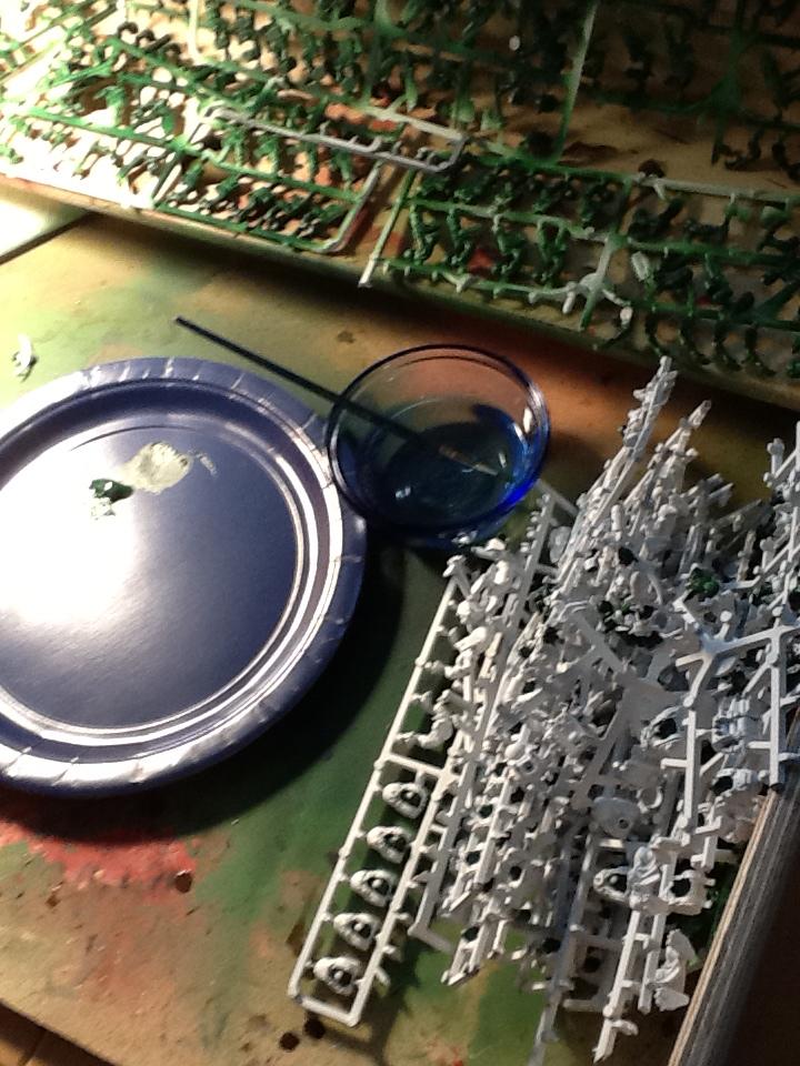 brush base coating on the torsos