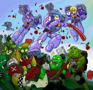 Humor, Orks, Rainbow Warriors, Space Marines