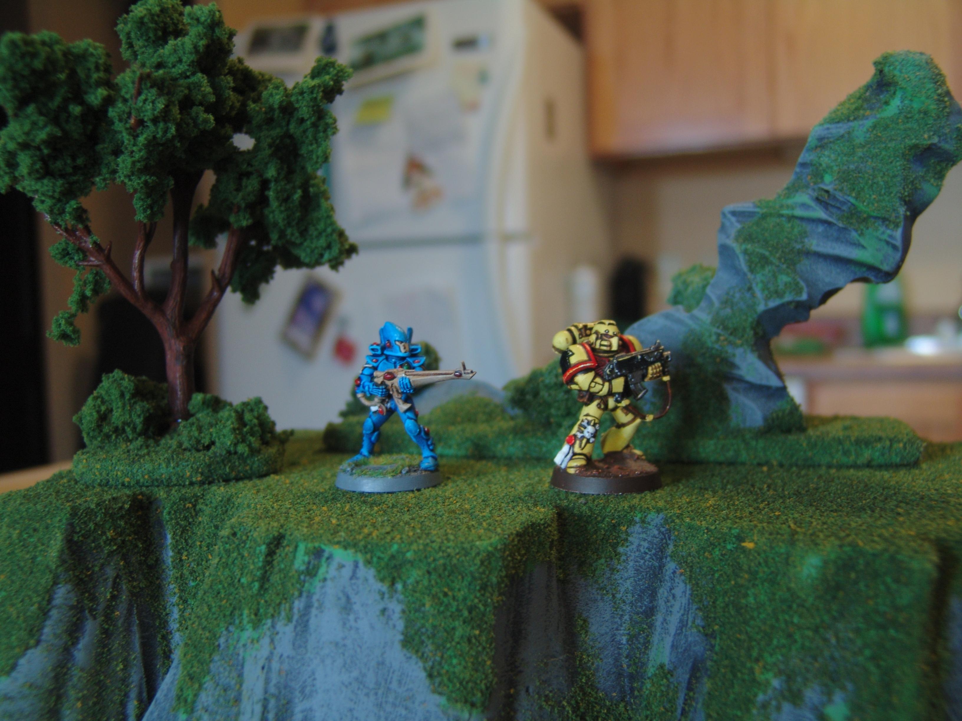 Cliffs, Custom, Drybrushing, Flock, Grass, Hills, Pink Foam, Rocky, Stratchbuilt, Terrain