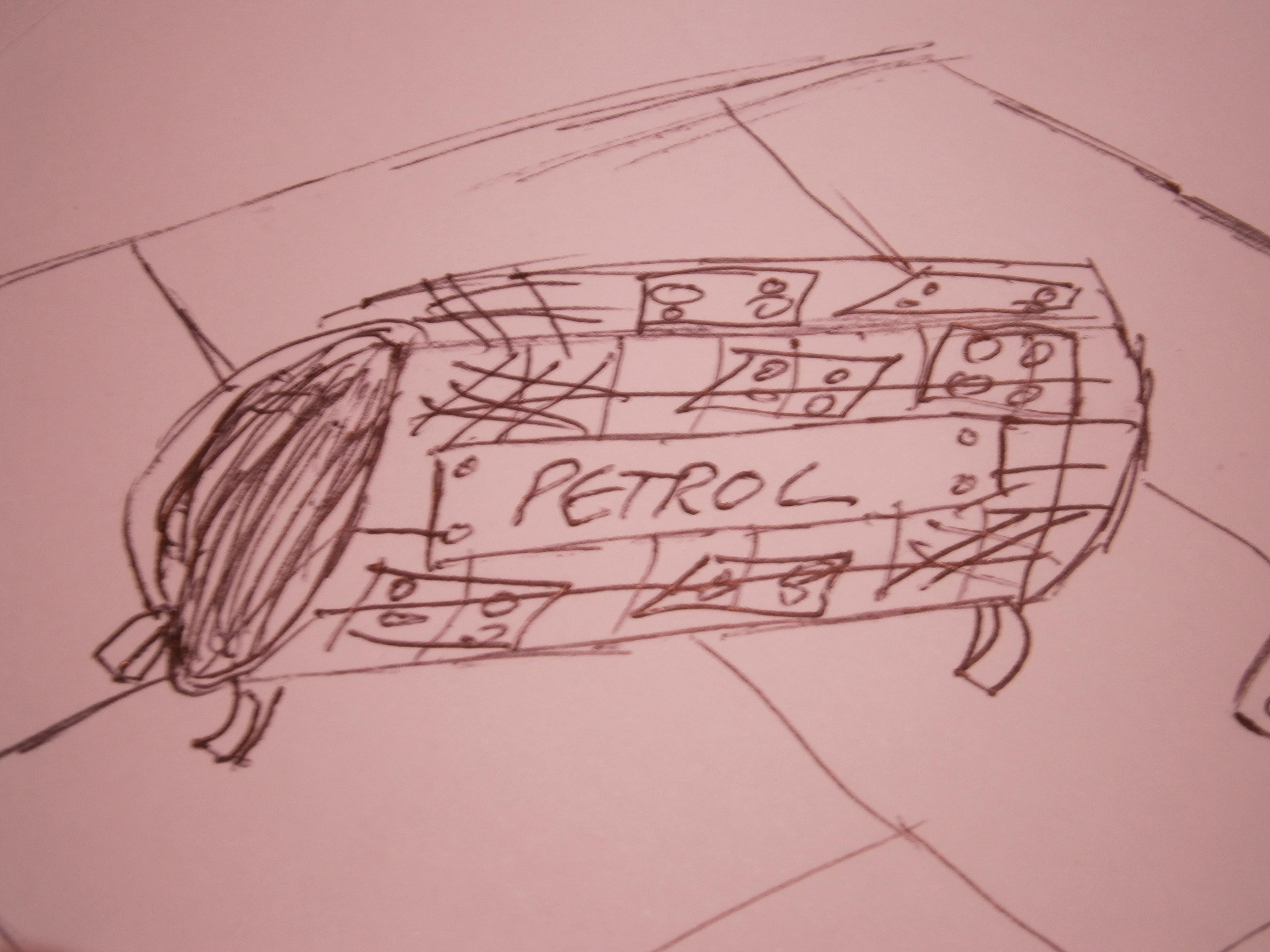 Orks, Petrol Station, Sketch, Terrain, Work In Progress