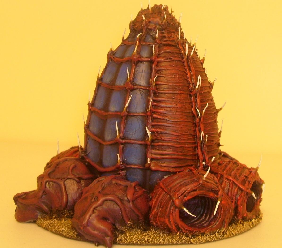 Alien, Blue, Creature, Egg, Hive Fleet Behemoth, Mycetic Spore, Organic, Painted, Plant, Pod, Purple, Red, Spawn Point, Spiky, Terrain, Tyranids