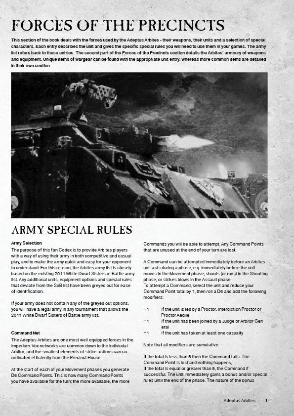 Adeptus Arbites, Rules