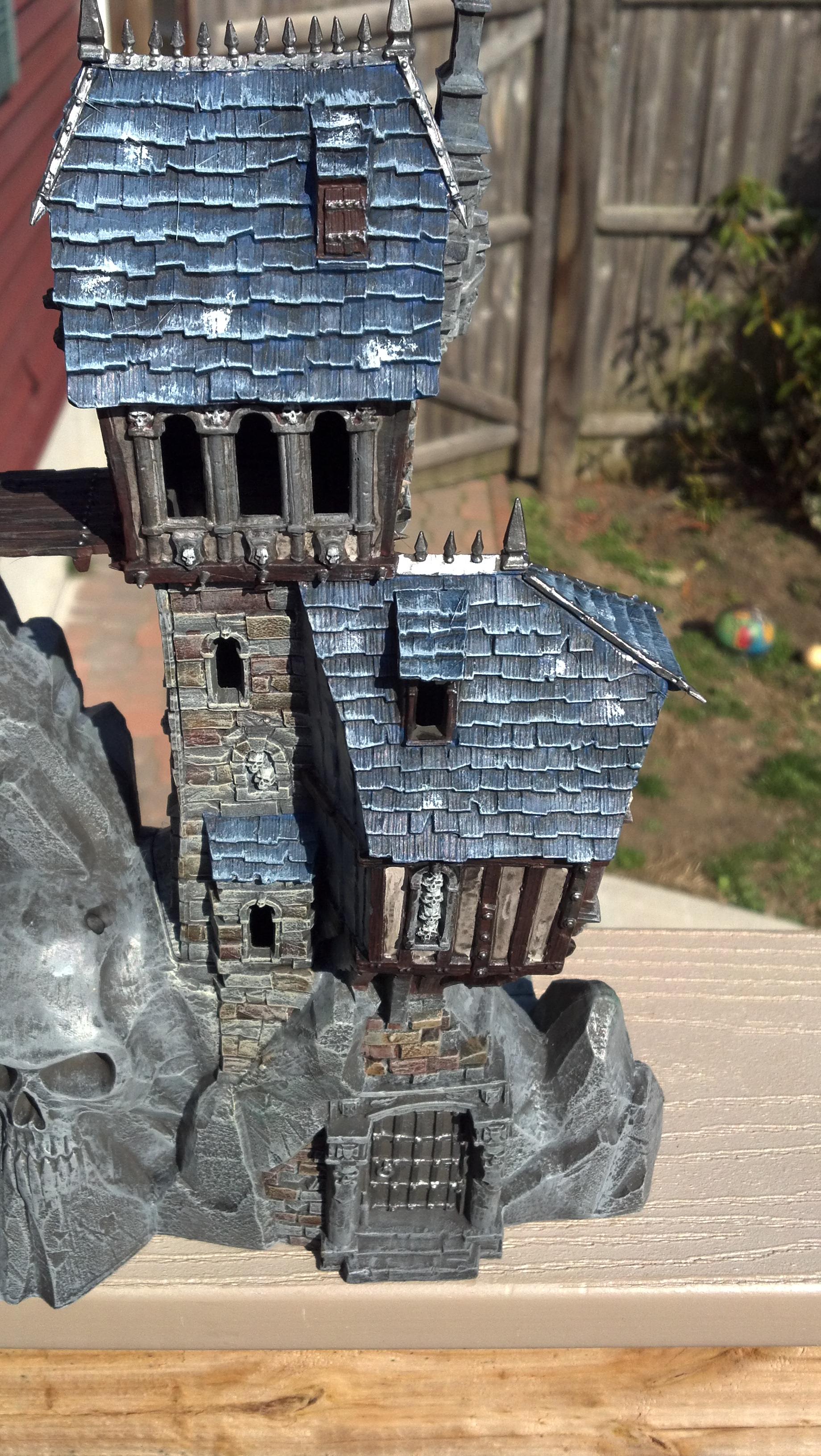 House, Ruins, Terrain, Tower