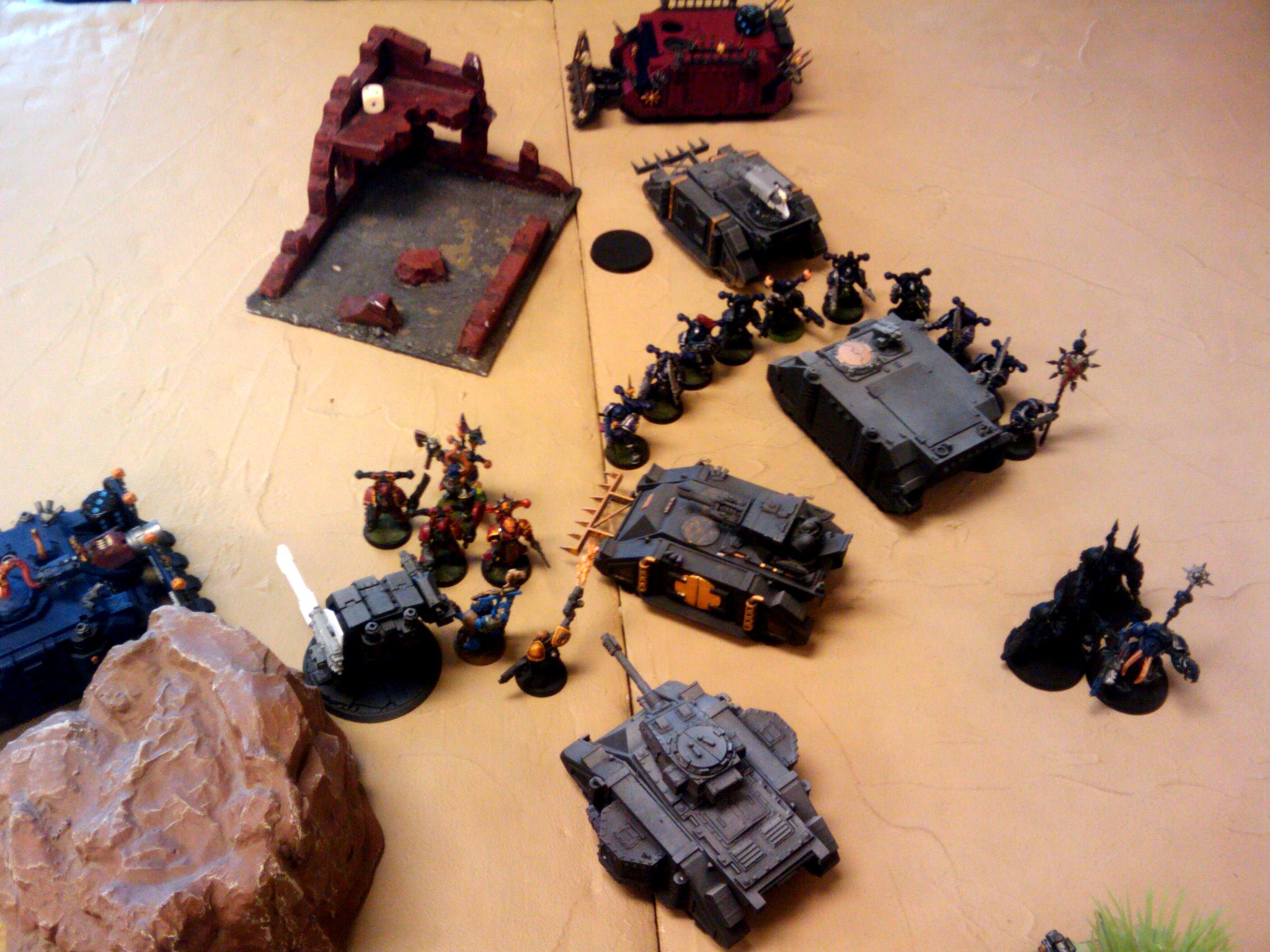 Chaos, Chaos Space Marines, Razorback, Rhino, Space Marines, Warhammer 40,000