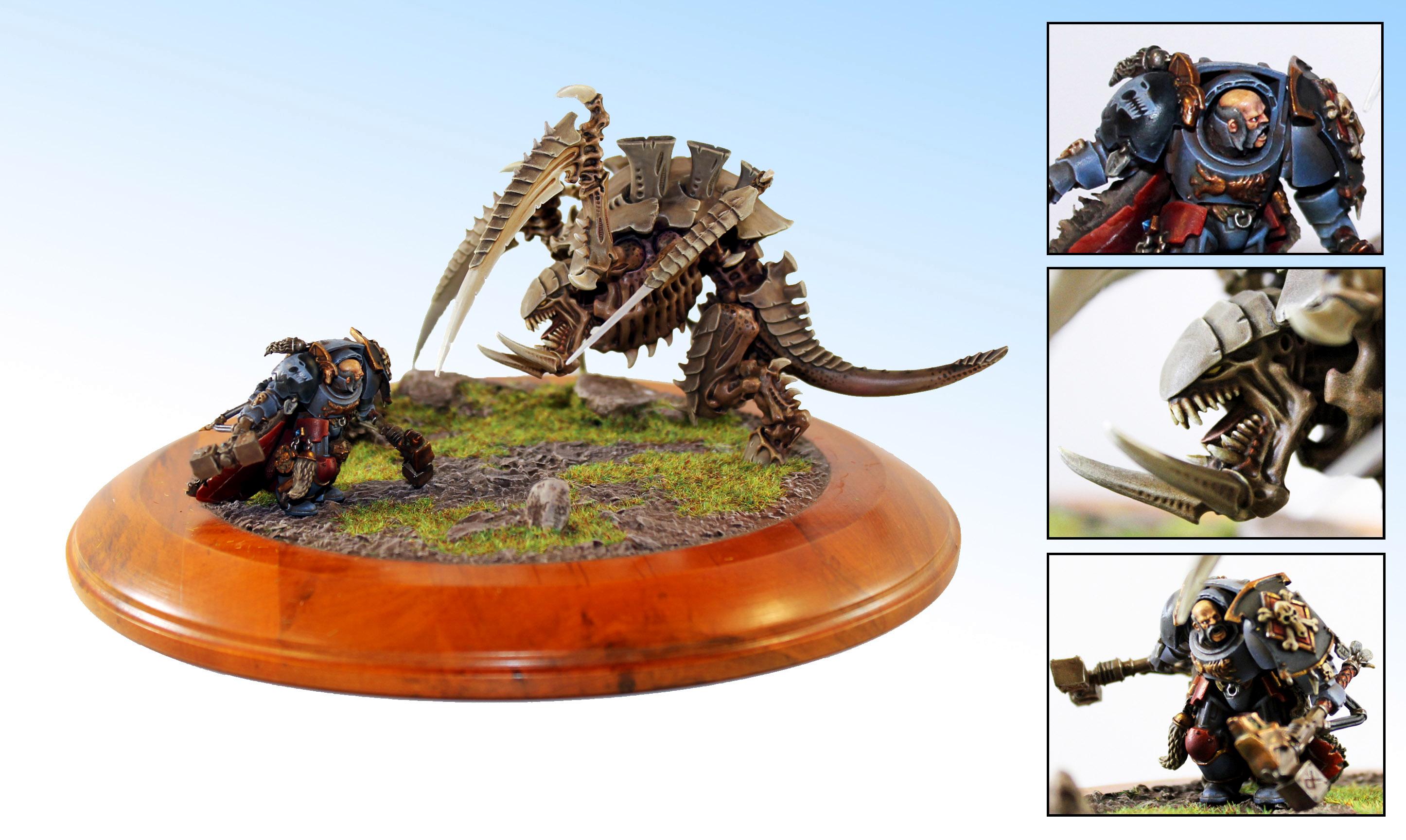 Carnifex, Duel, Space Wolves, Tyranids