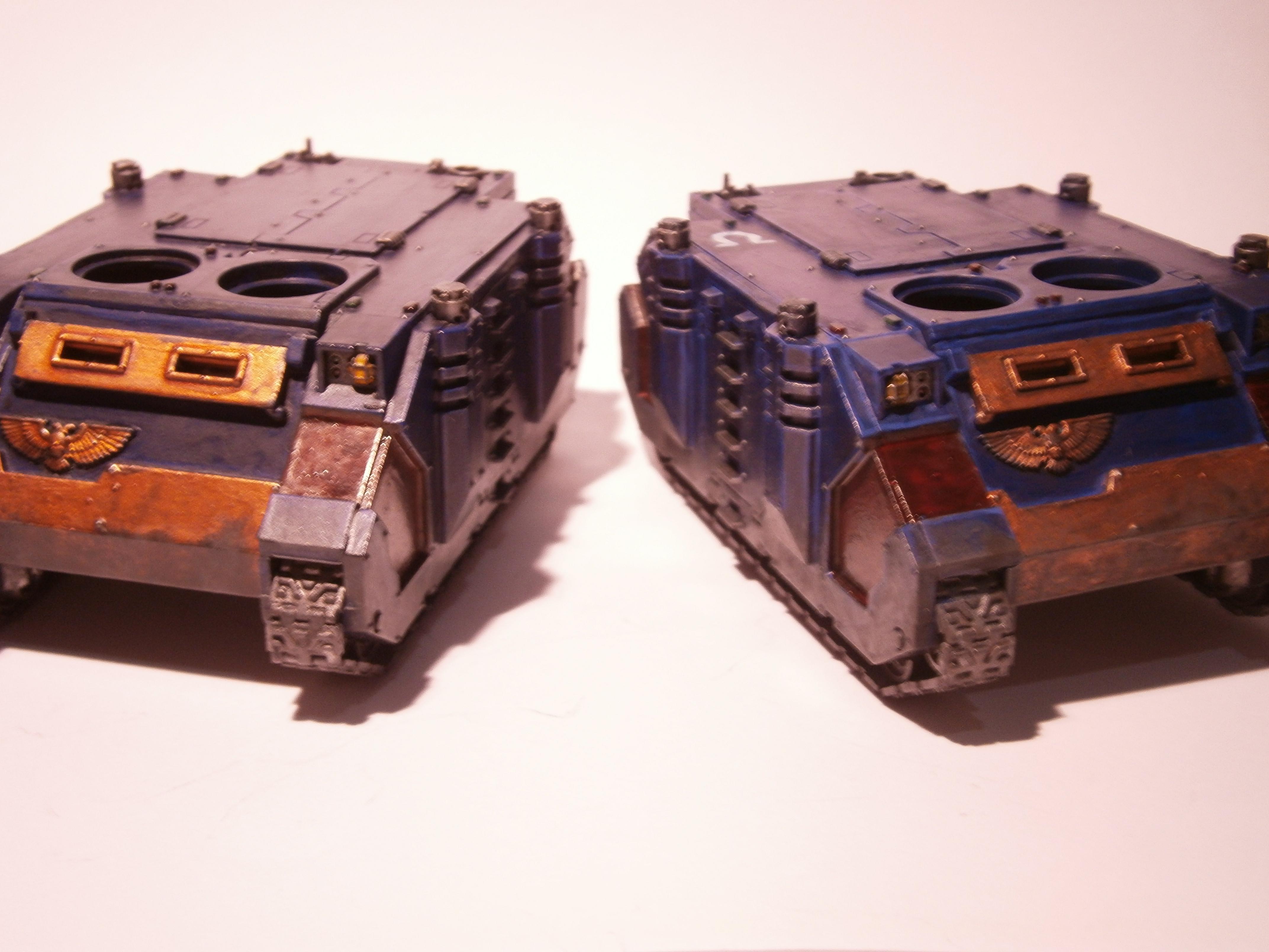 Rhino, Space Marines, Ultramarines, Weathered