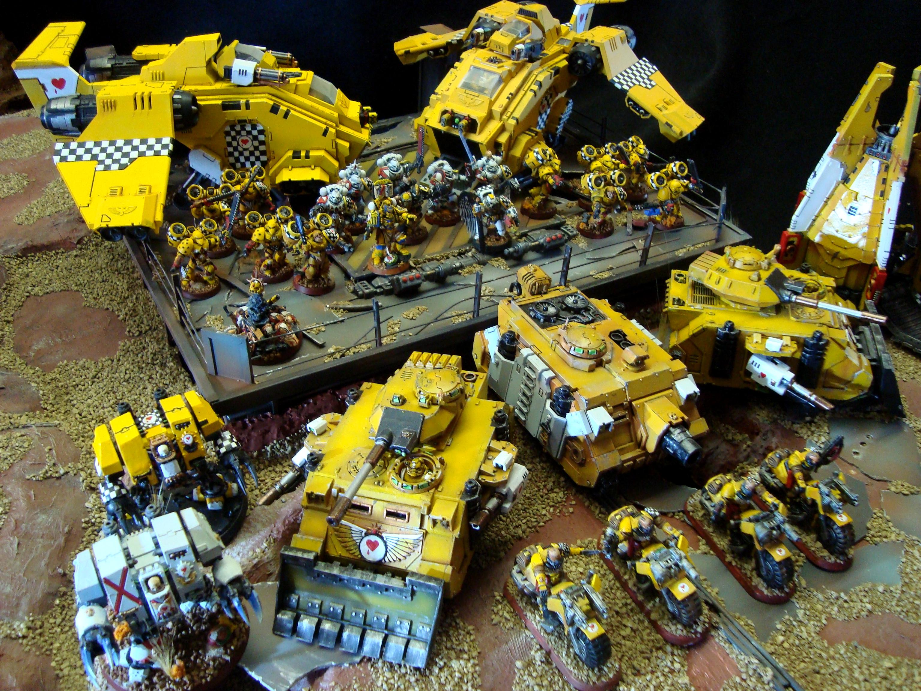 2012, Adeptus Astartes, Assault Marines, Death Company, Dreadnought, Drop Pod, Lamenters, Predator, Space Marines, Stormraven, Vindicator, Warhammer 40,000, Yellow
