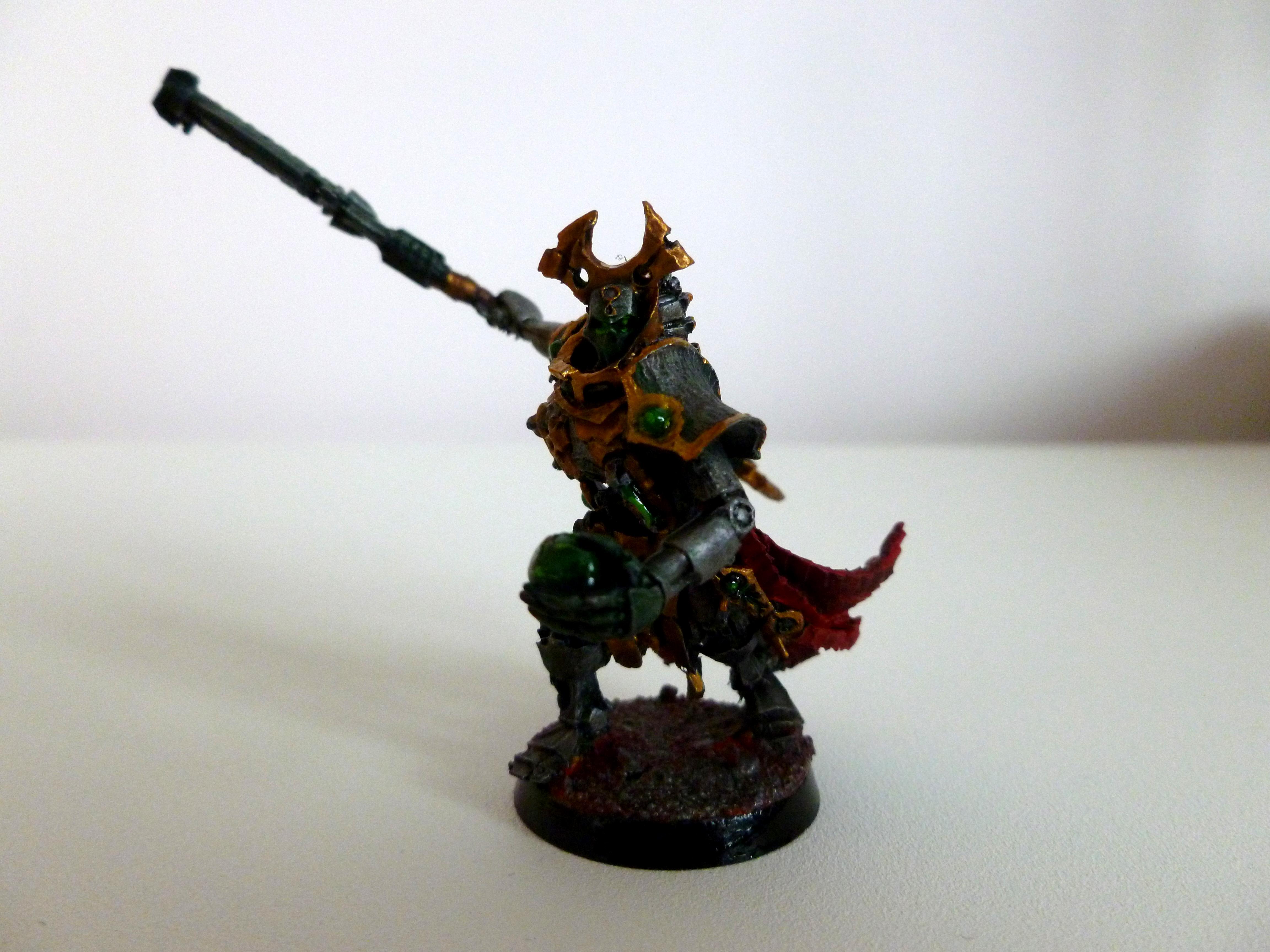 Necron Overlord Green Gold Red Metel Grey Strong Evil Soulless Warsyth Resserection Orb Ress Orb Glowing Epic