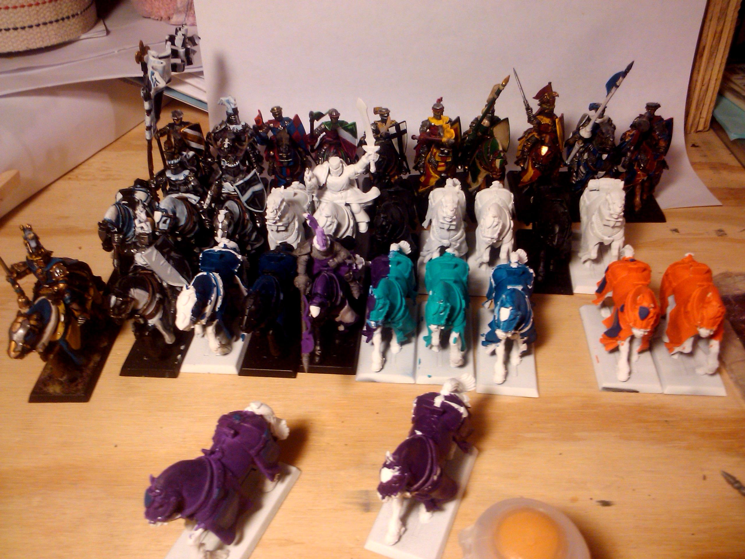 Archers, Bretonnians, Build, Grail, Hobby, Knights, Men At Arms, Painting, Peasant, Pegasus, Warhammer Fantasy, Wf