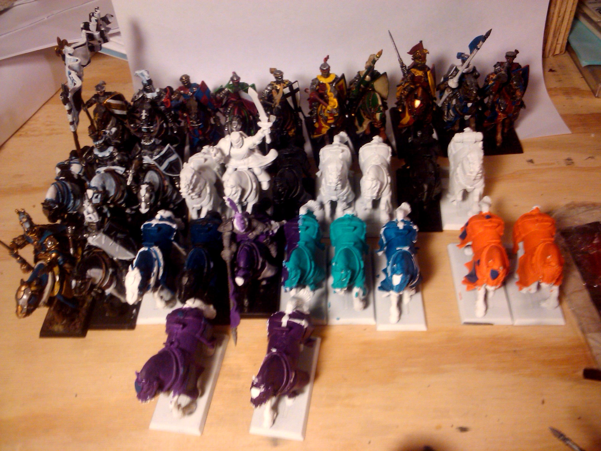 Archers, Bretonnians, Build, Grail, Hobby, Knights, Men At Arms, Painting, Peasant, Pegasus, Warhammer Fantasy, Wf