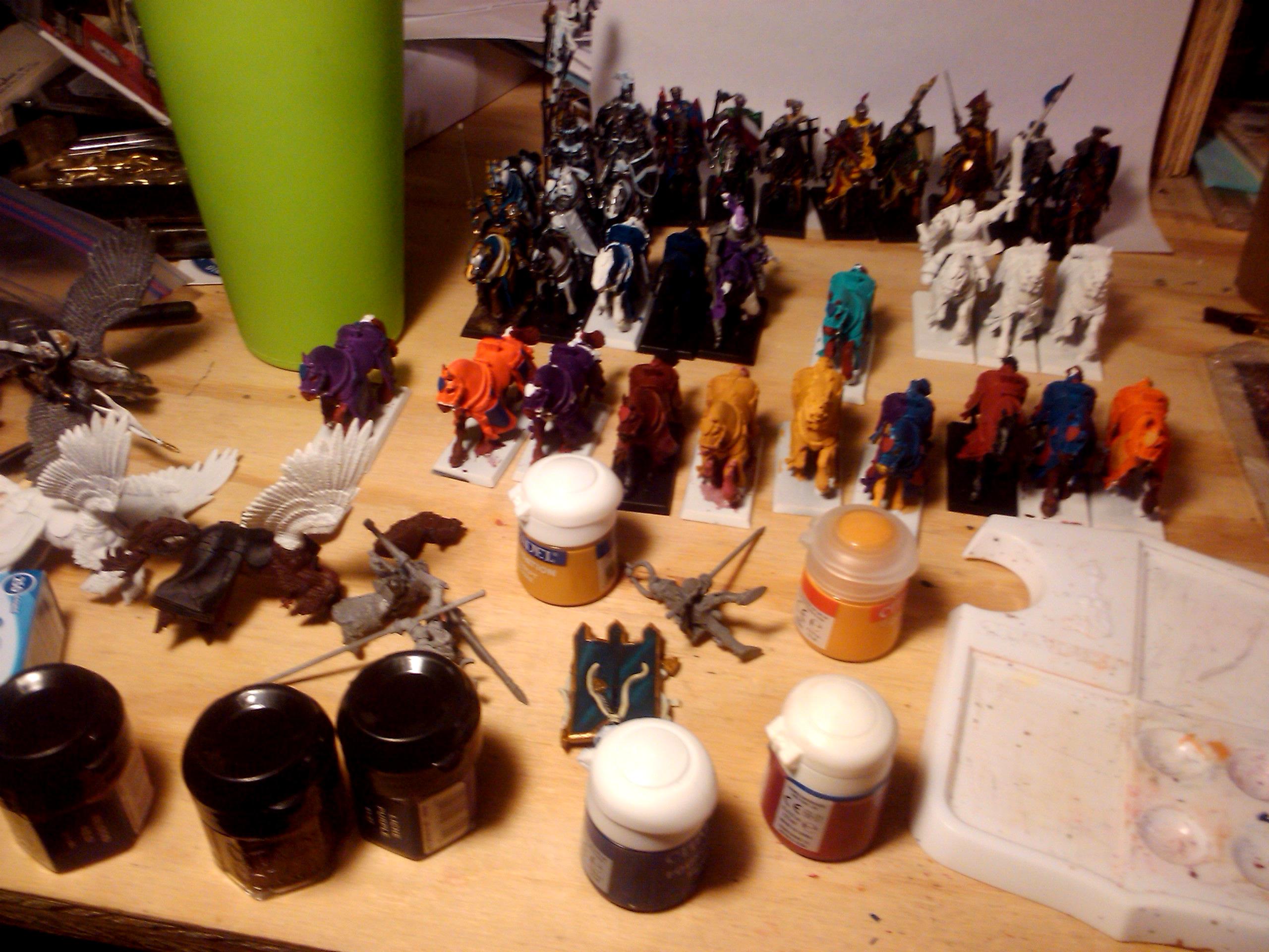 Archers, Bretonnians, Build, Grail, Hobby, Knights, Men At Arms, Painting, Peasant, Pegasus, Warhammer Fantasy, Wf