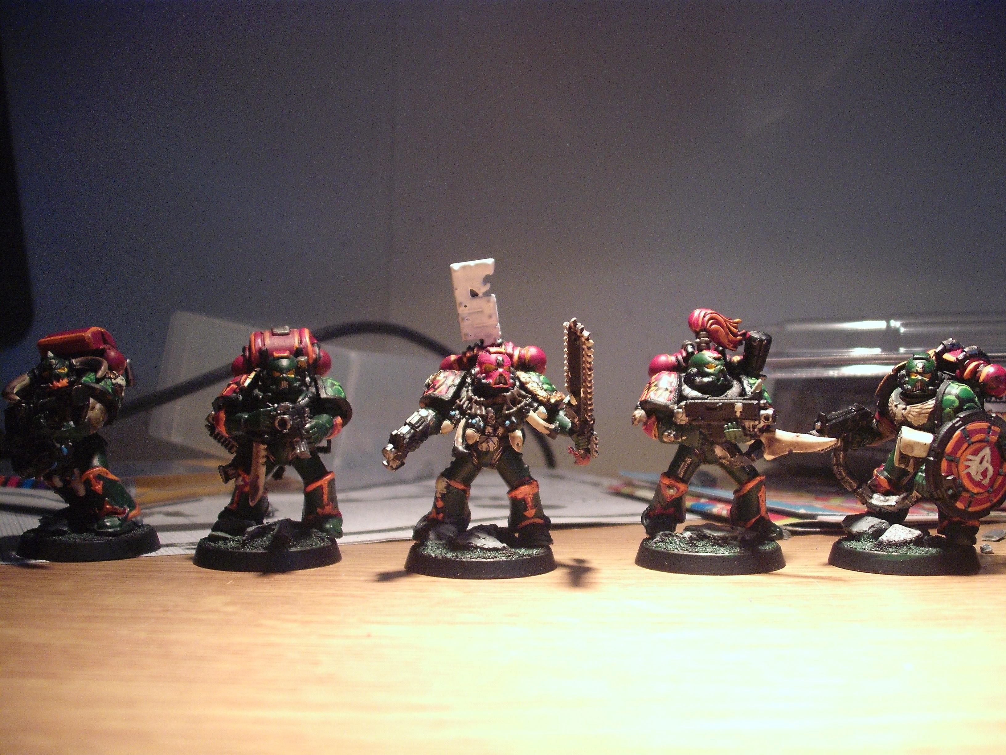 Chainsword, Counts As, Custom Shield, Flamer, Green, Heavy Back Packs, Oviraptors, Raptors, Space Marines, Specialised Boltguns, Stalker