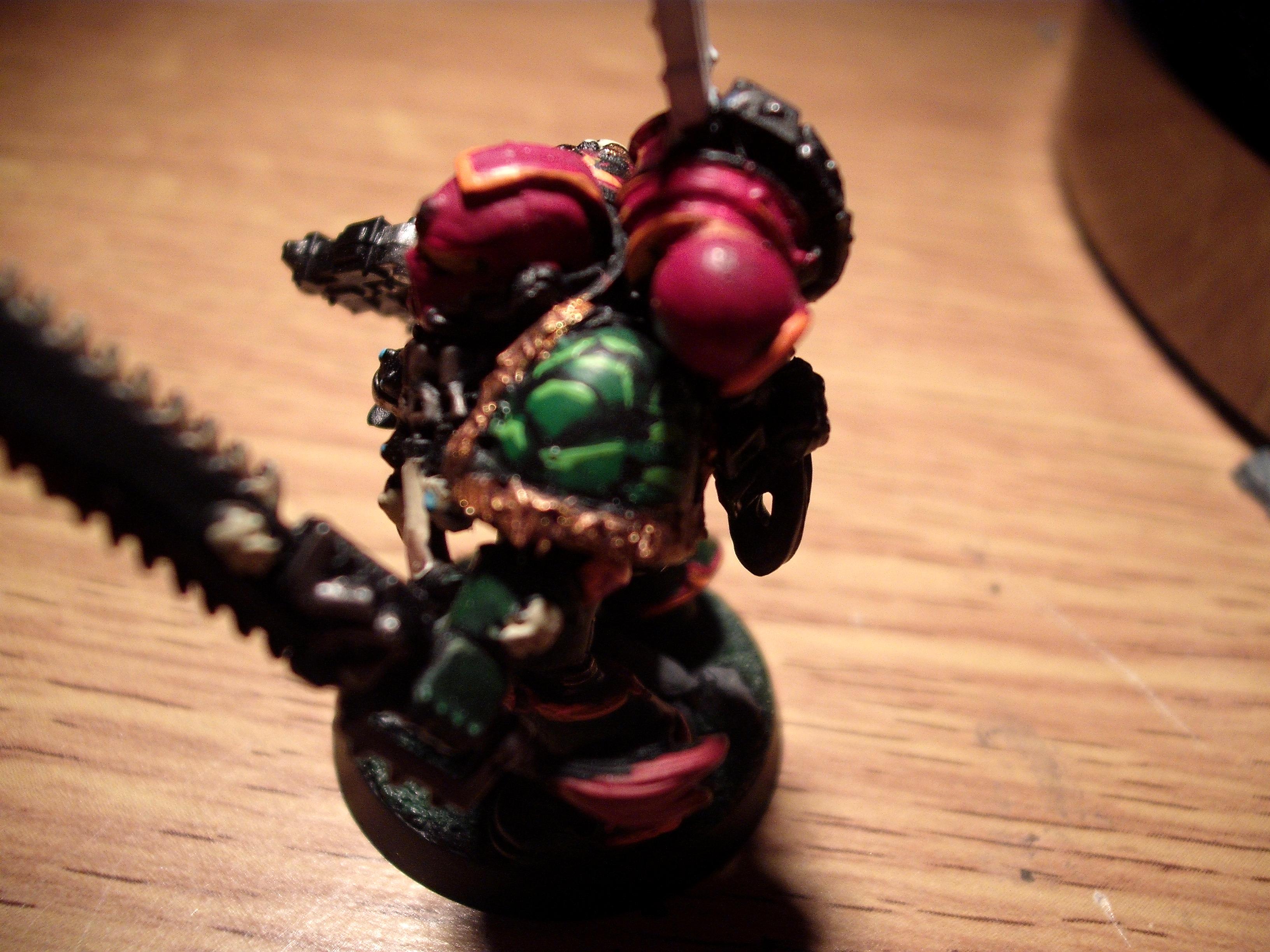 Chainsword, Counts As, Green, Pack Leader, Raptors, Scales, Sergeant, Side View, Space Marines