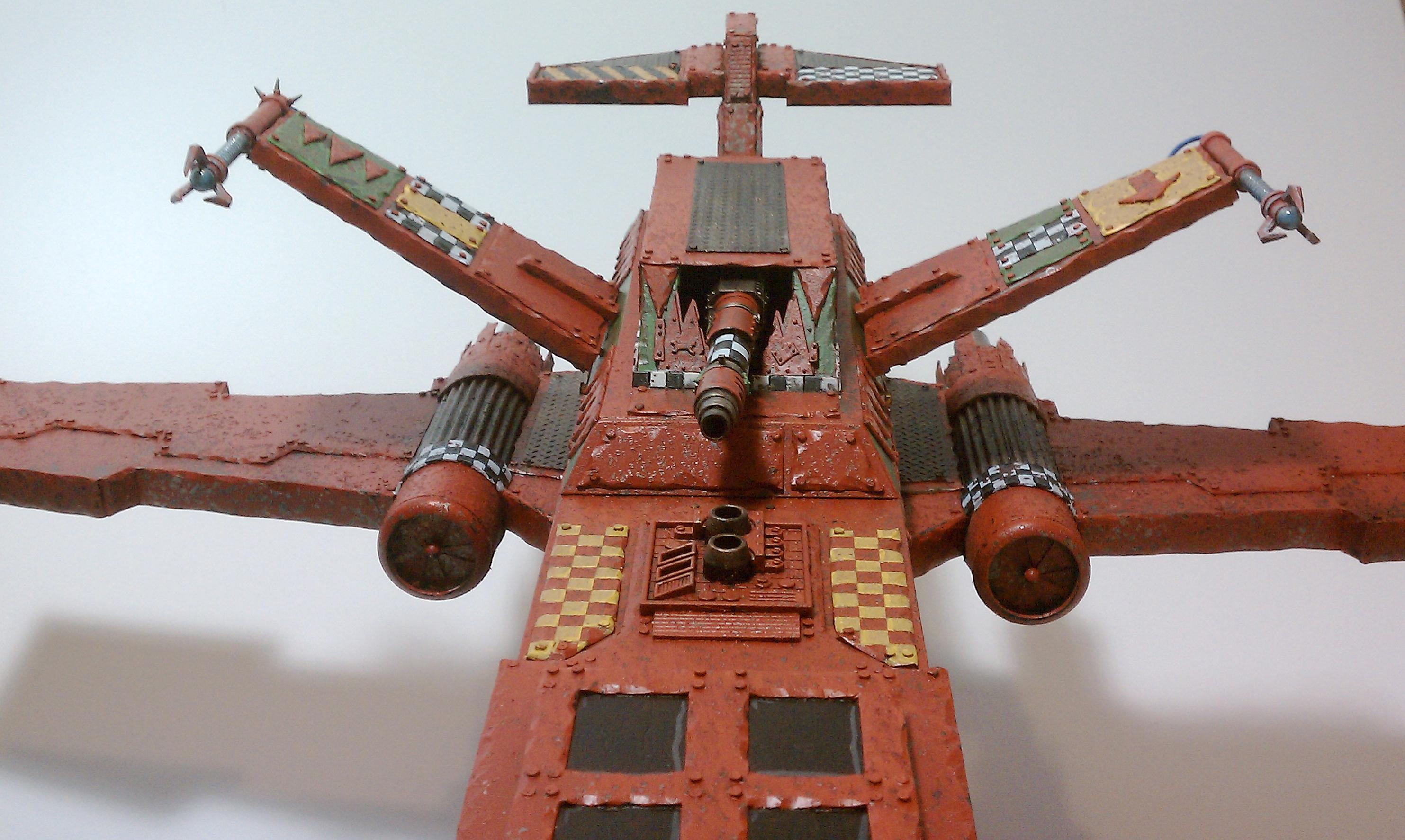 Conversion, Dakka Dakka, Flyer, Gunz, Looted, Orks, Orky, Red, Shooty, Thunderhawk, Waaagh!