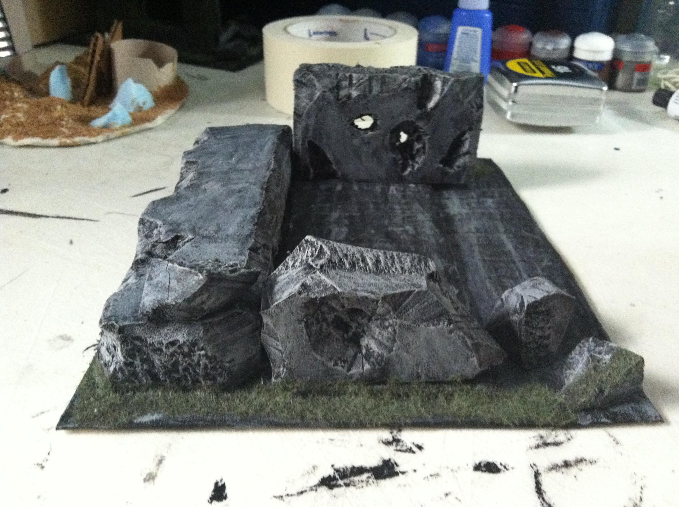Beginner, Cardboard, Insulation, Painting, Rubble, Styrofoam, Terrain, Walls, Warhammer 40,000, Warhammer Fantasy
