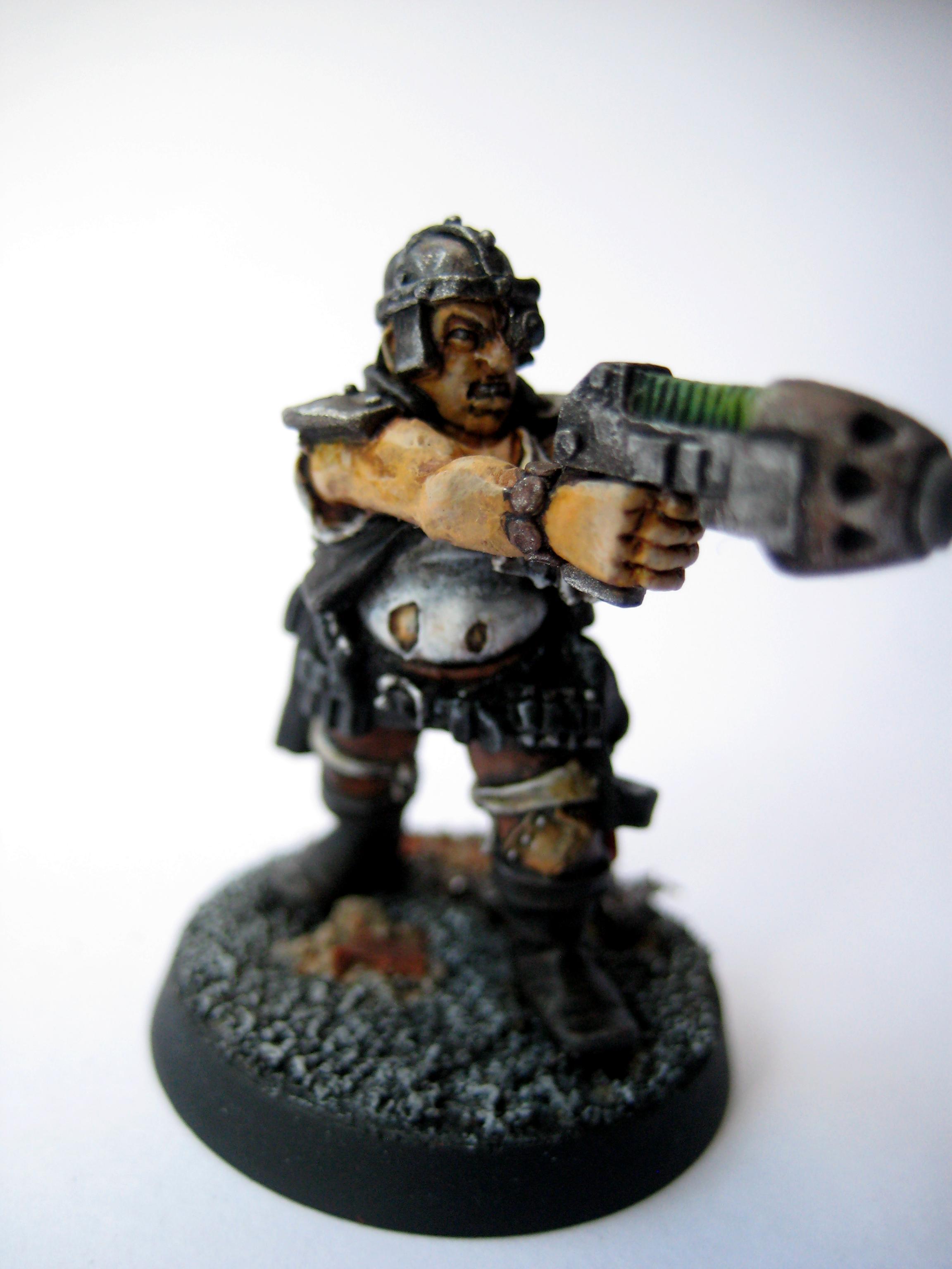 Bounty Hunter, Fat, Mercenary, Necromunda, Plasma Pistol, Scum
