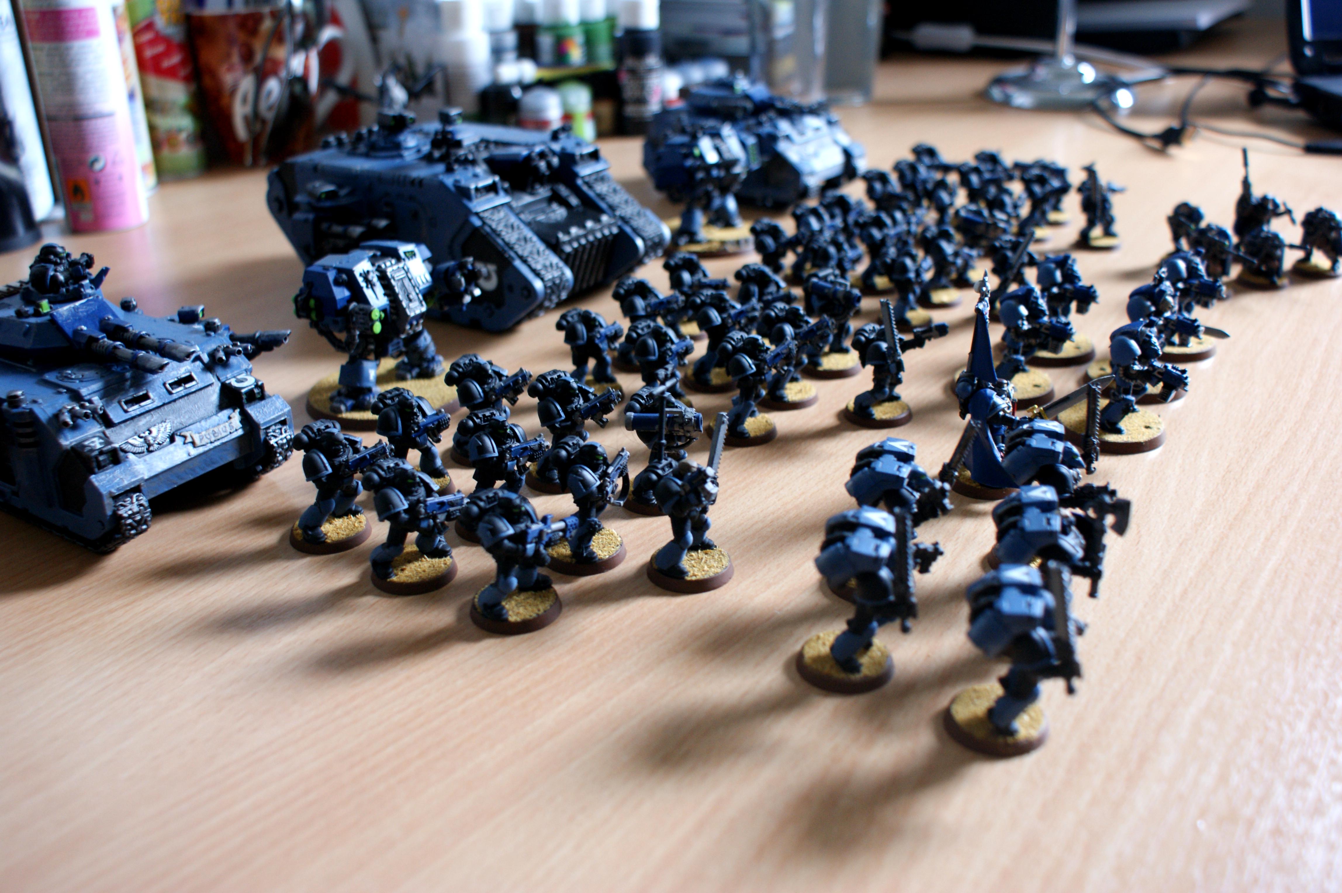 Side view of army