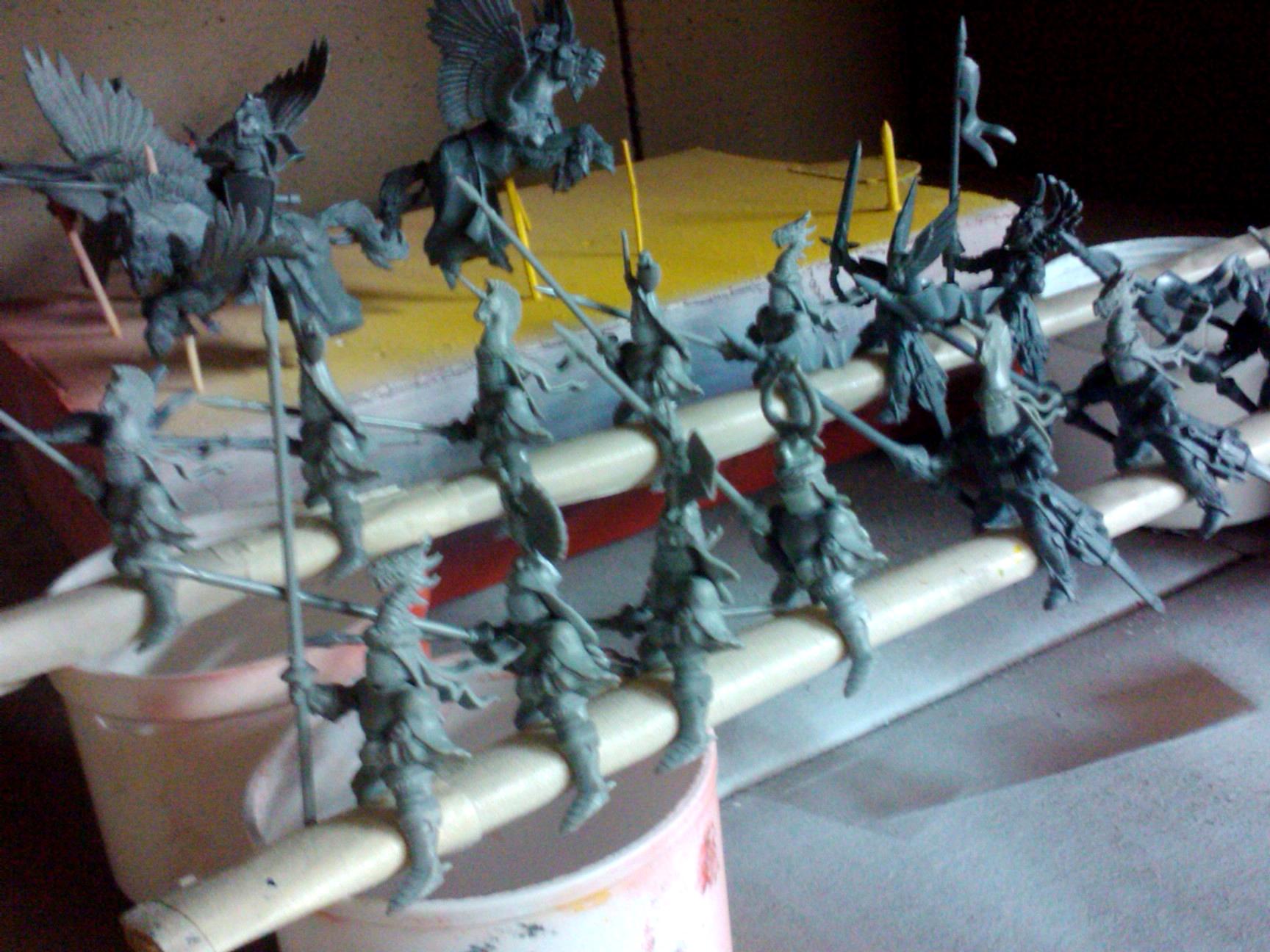Archers, Bretonnians, Build, Grail, Hobby, Knights, Men At Arms, Painting, Peasant, Pegasus, Warhammer Fantasy, Wf