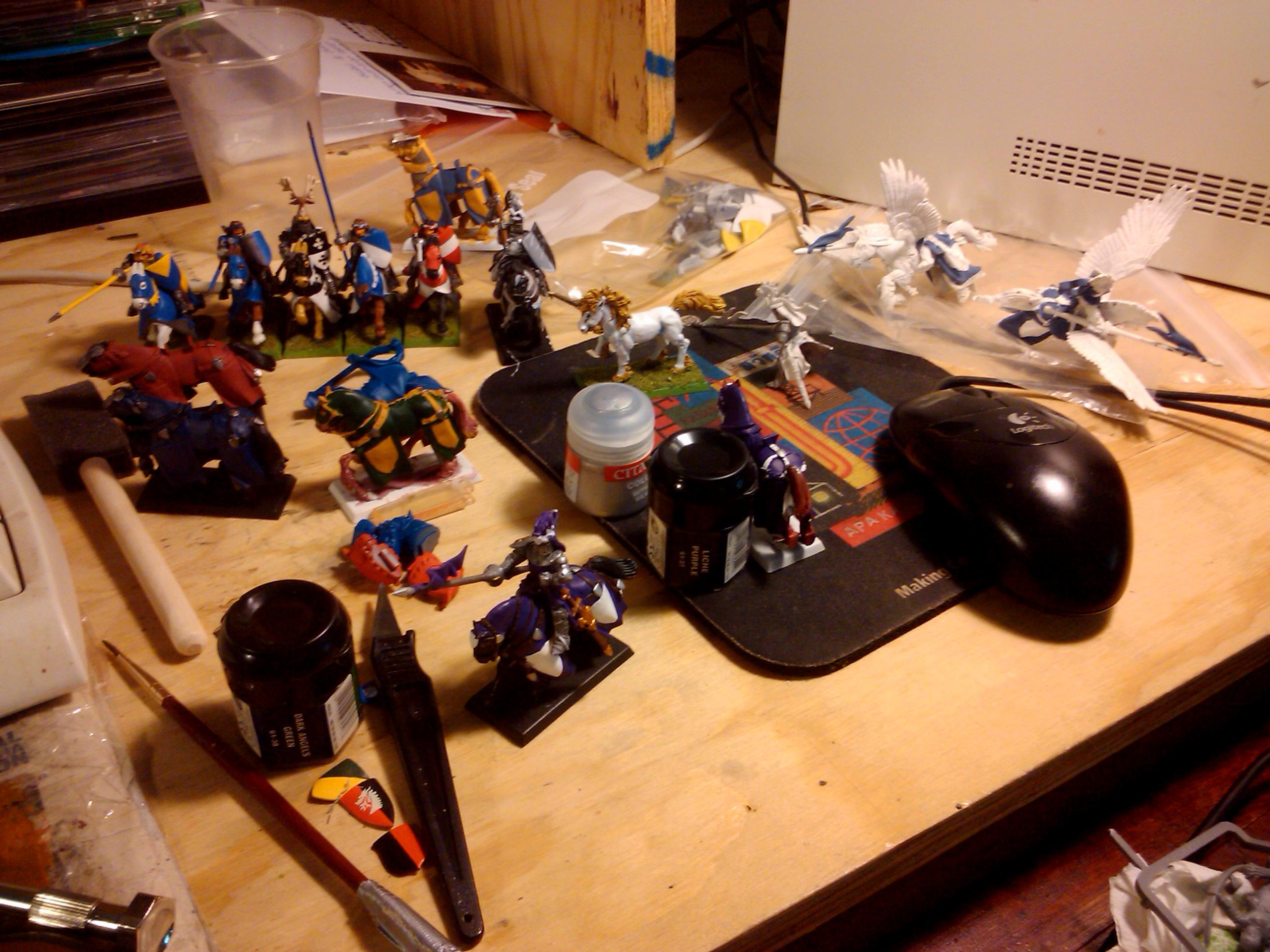 Archers, Bretonnians, Build, Grail, Hobby, Knights, Men At Arms, Painting, Peasant, Pegasus, Warhammer Fantasy, Wf