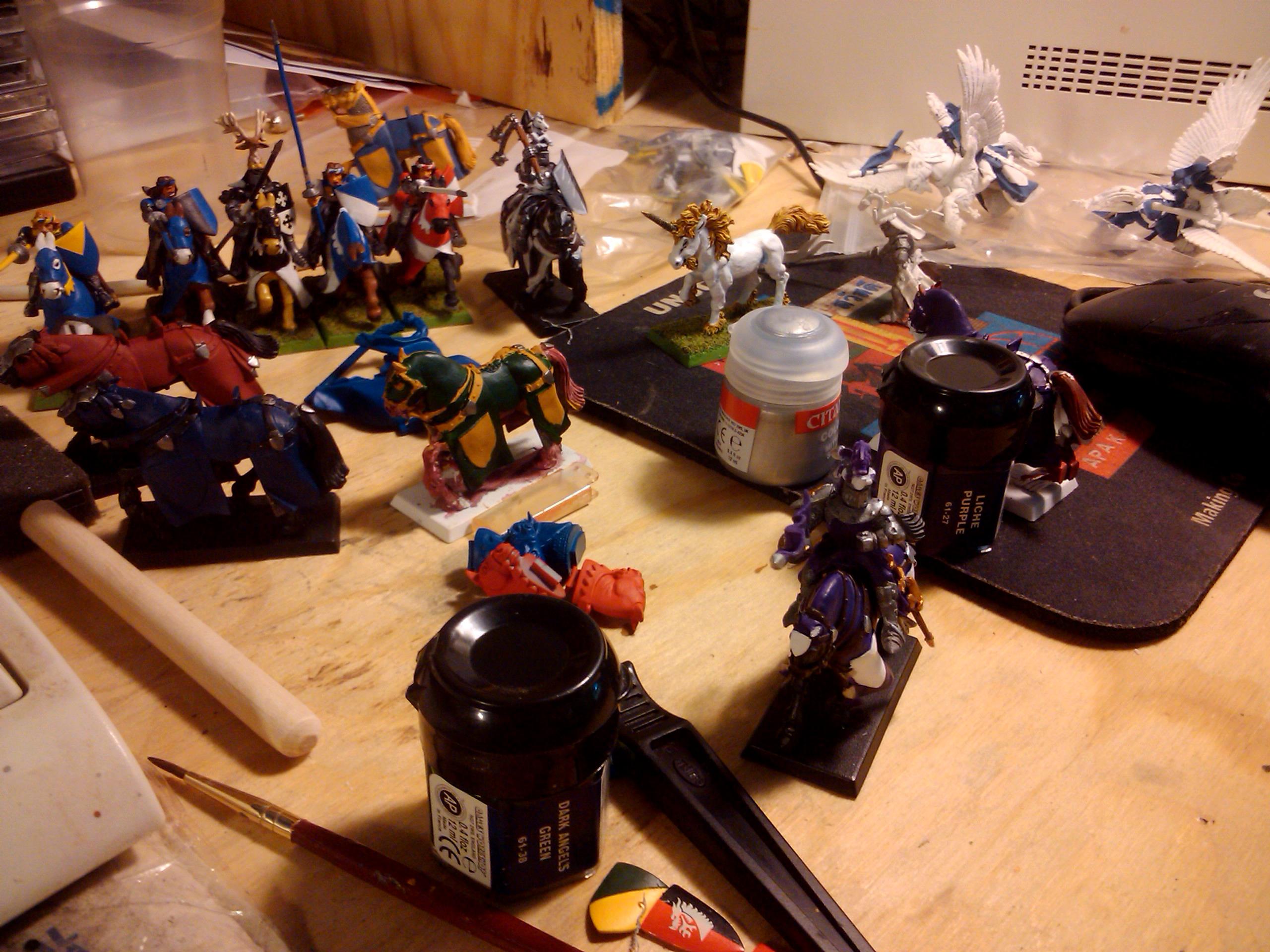 Archers, Bretonnians, Build, Grail, Hobby, Knights, Men At Arms, Painting, Peasant, Pegasus, Warhammer Fantasy, Wf