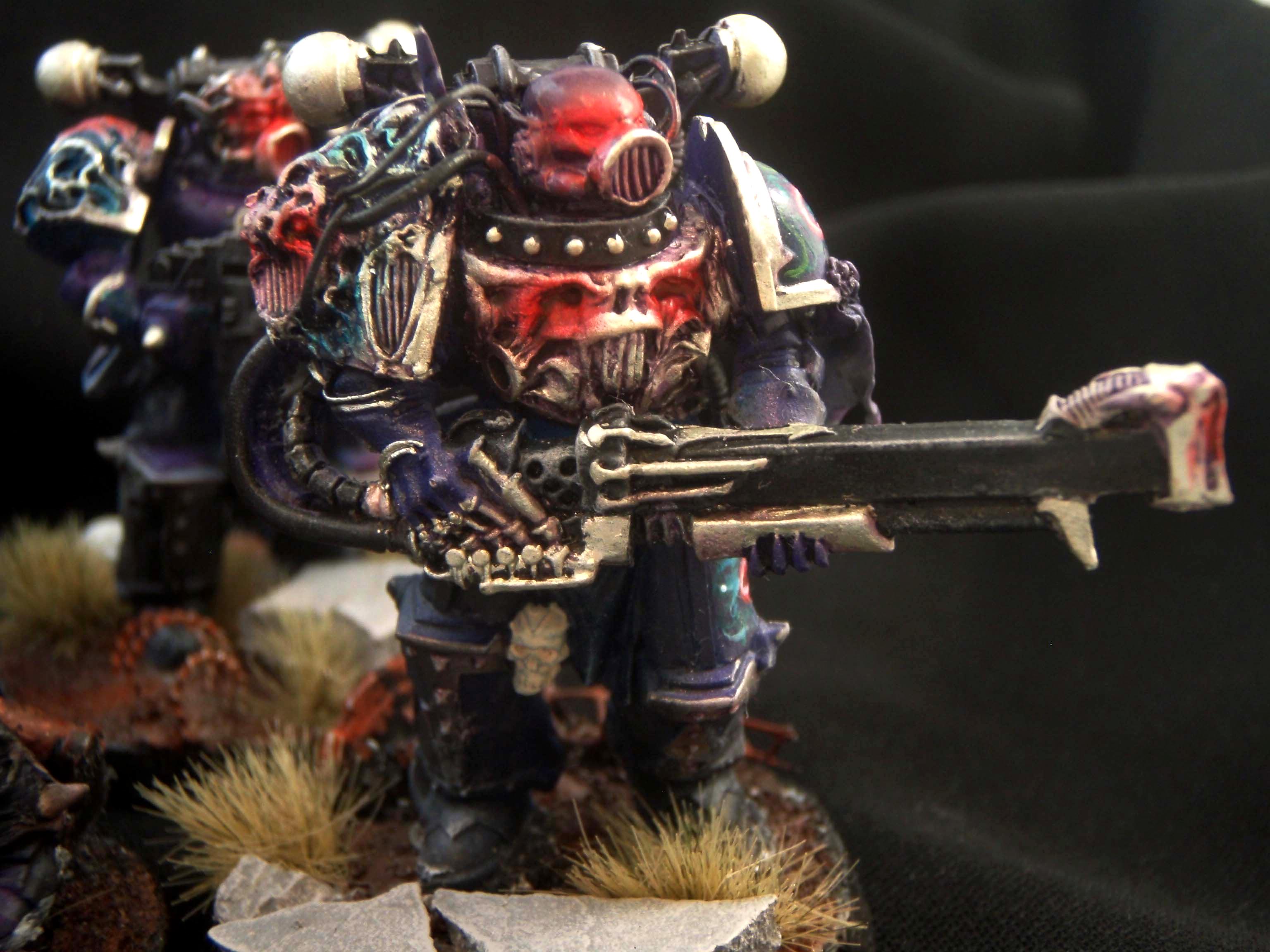 Blastmaster, Chaos, Chaos Space Marines, Glowing, Meade, Noise Marines, Object Source Lighting, Red Eyes, Warhammer 40,000