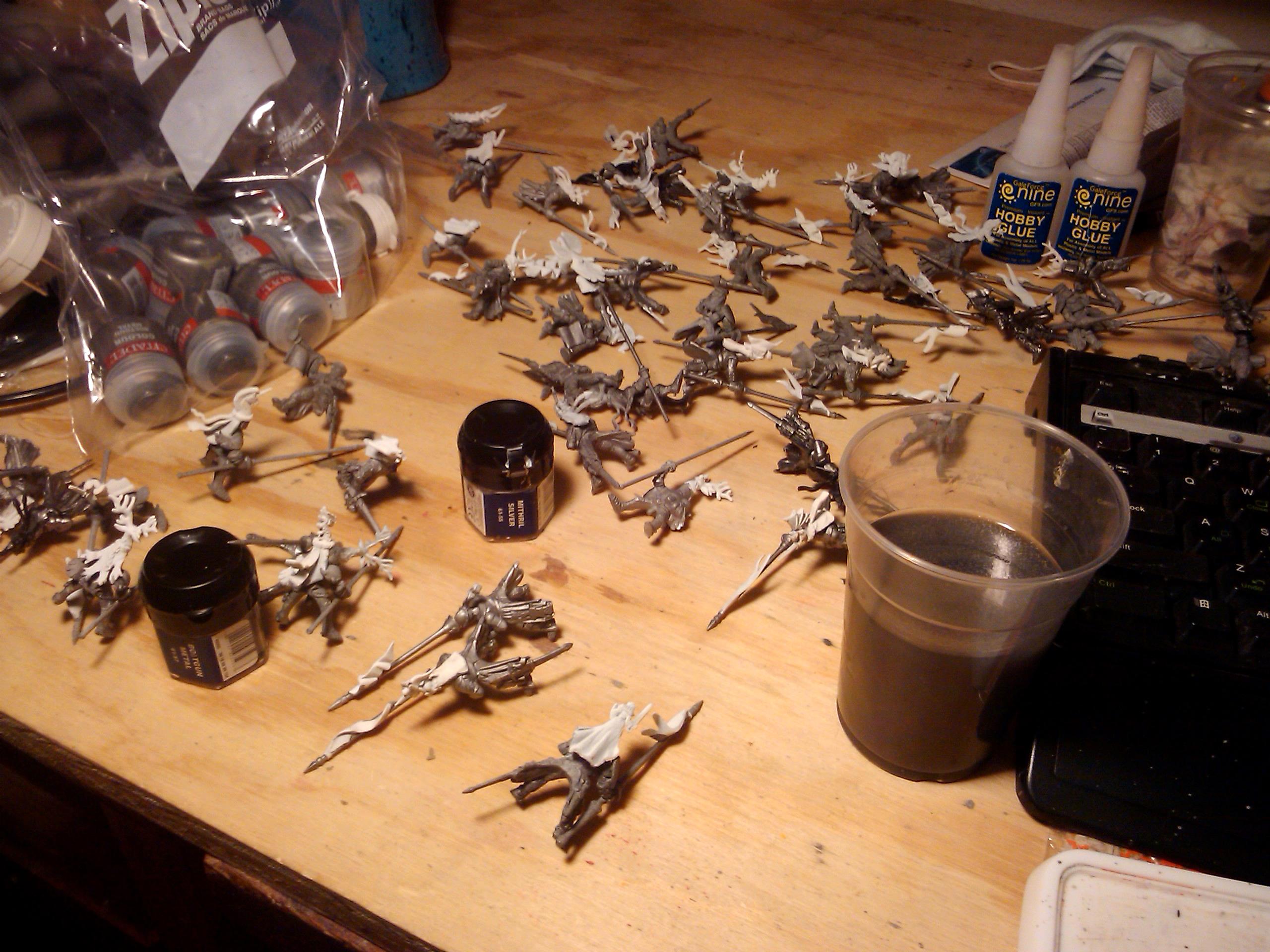 Archers, Bretonnians, Build, Grail, Hobby, Knights, Men At Arms, Painting, Peasant, Pegasus, Warhammer Fantasy, Wf
