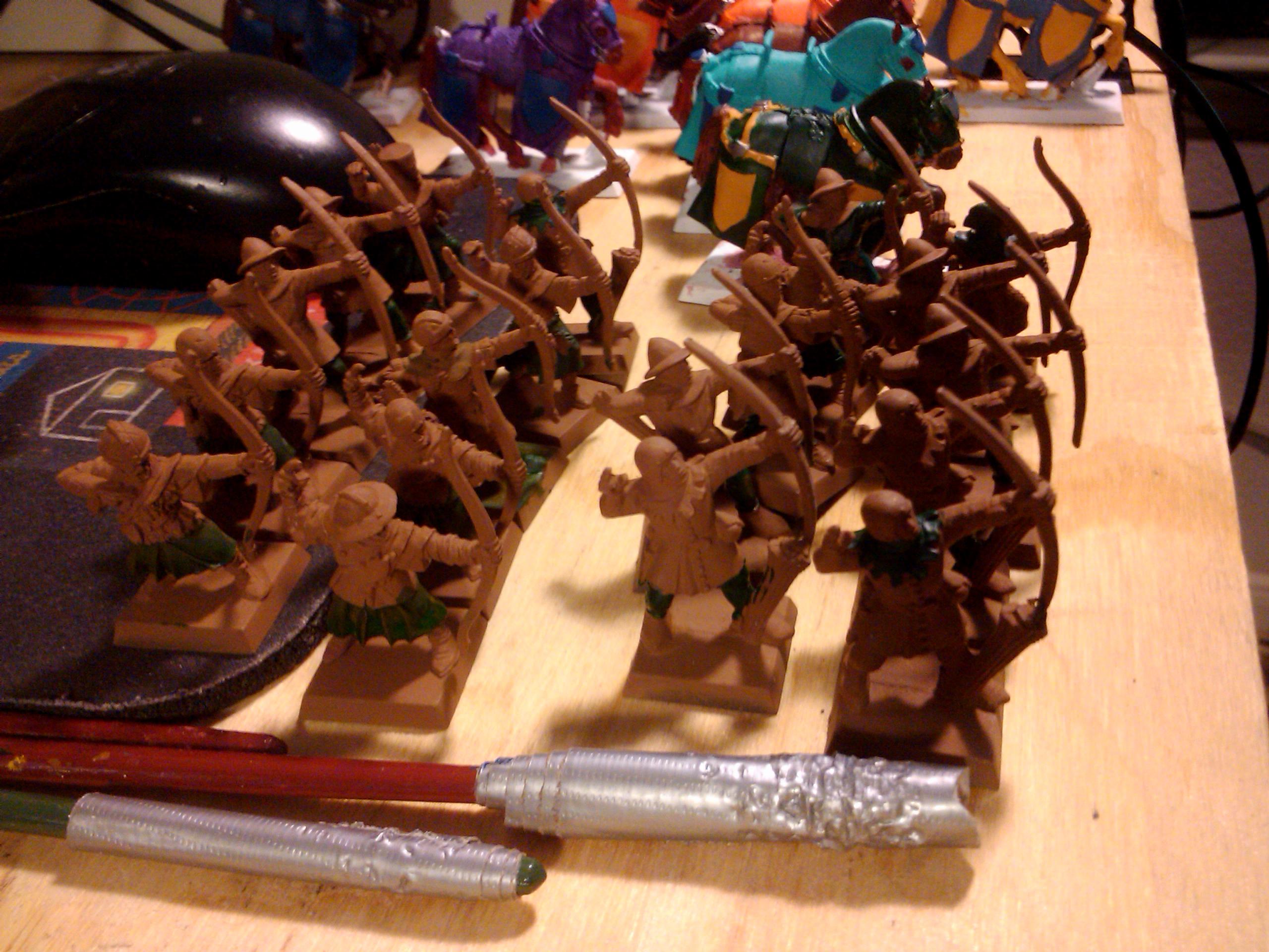 Archers, Bretonnians, Build, Grail, Hobby, Knights, Men At Arms, Painting, Peasant, Pegasus, Warhammer Fantasy, Wf