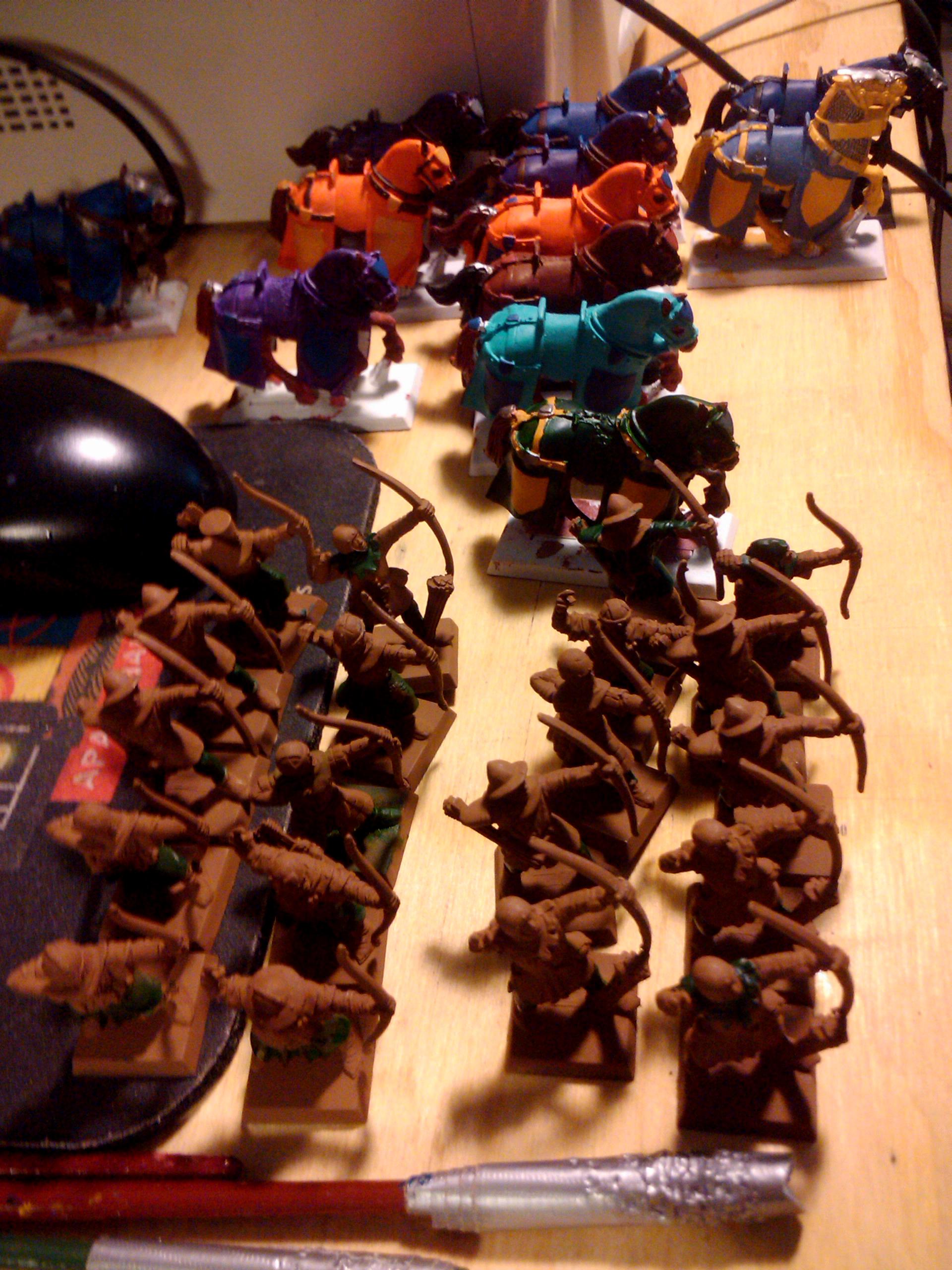 Archers, Bretonnians, Build, Grail, Hobby, Knights, Men At Arms, Painting, Peasant, Pegasus, Warhammer Fantasy, Wf